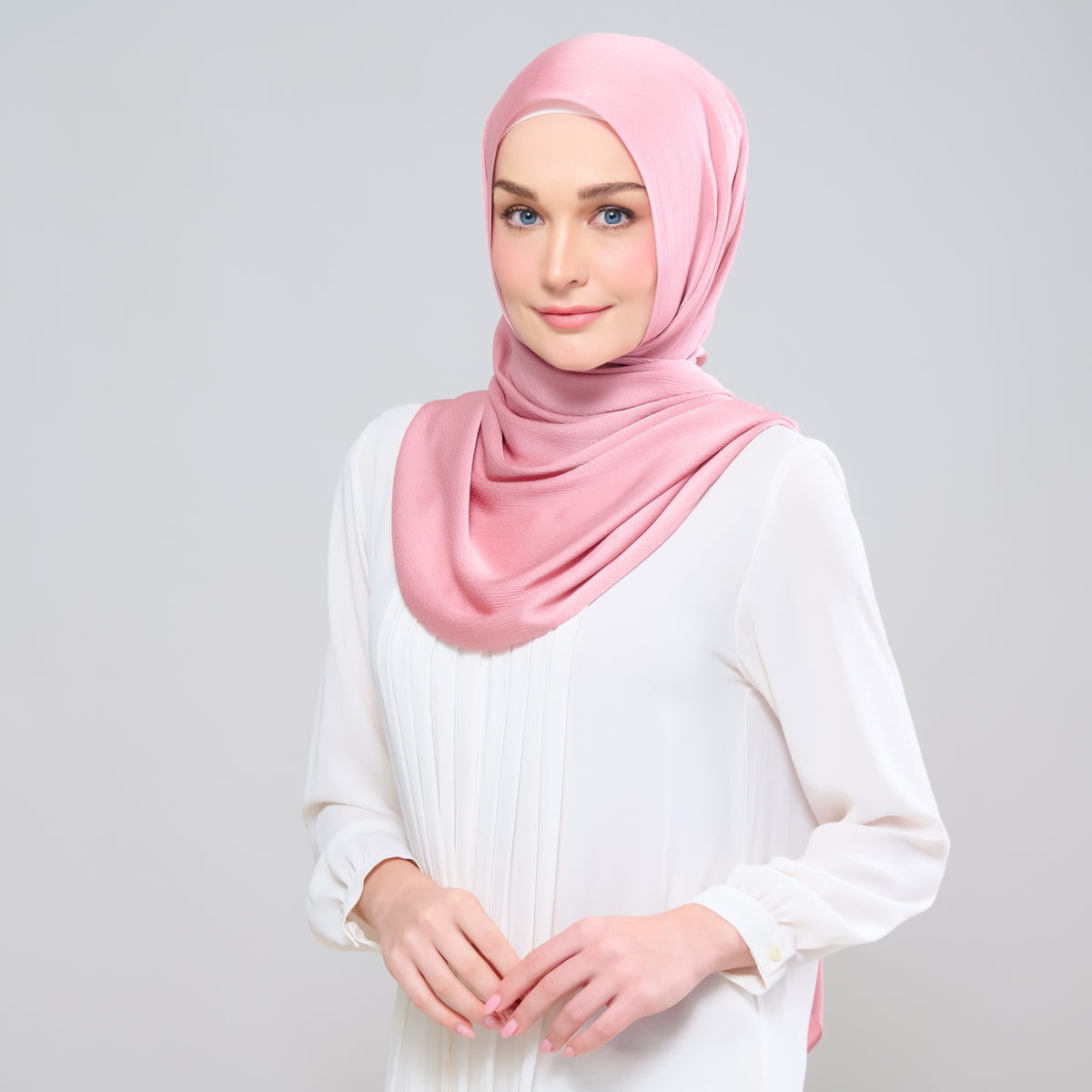 Scarlet Silk Shawl in Dusty Pink