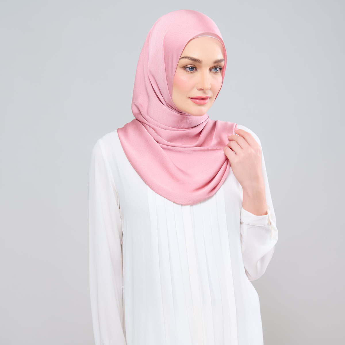 Scarlet Silk Shawl in Dusty Pink
