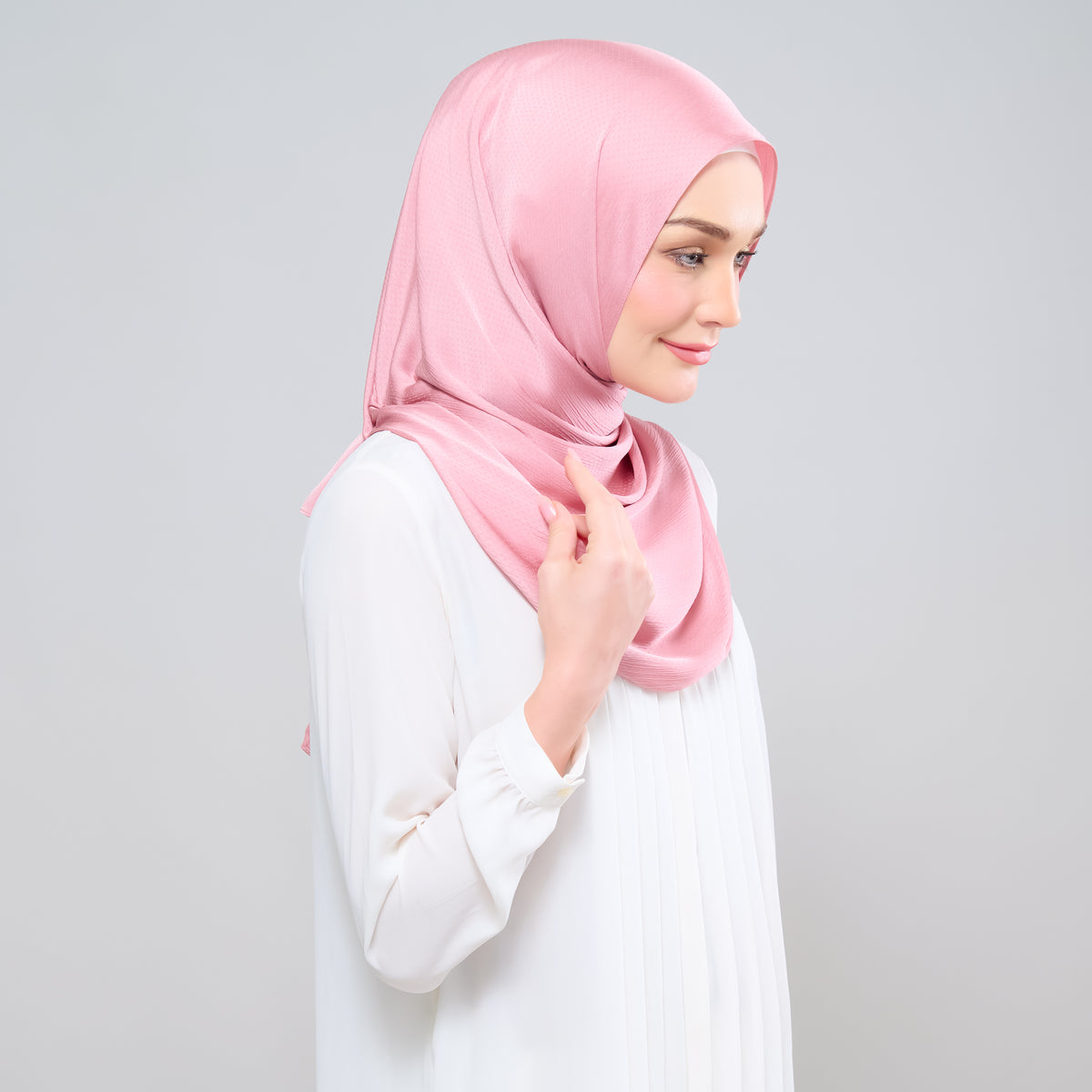 Scarlet Silk Shawl in Dusty Pink
