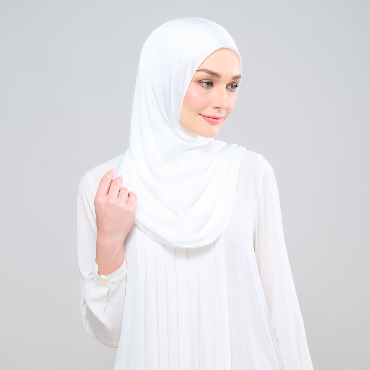 Scarlet Silk Shawl in Pure White