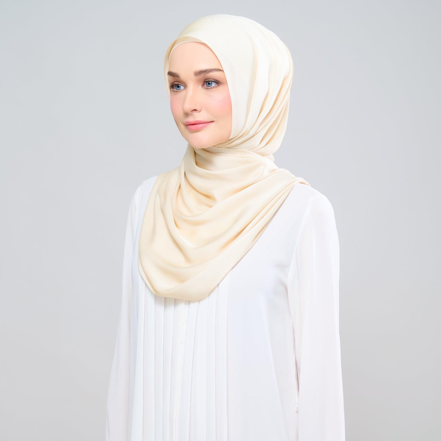 Scarlet Silk Shawl in Light Gold
