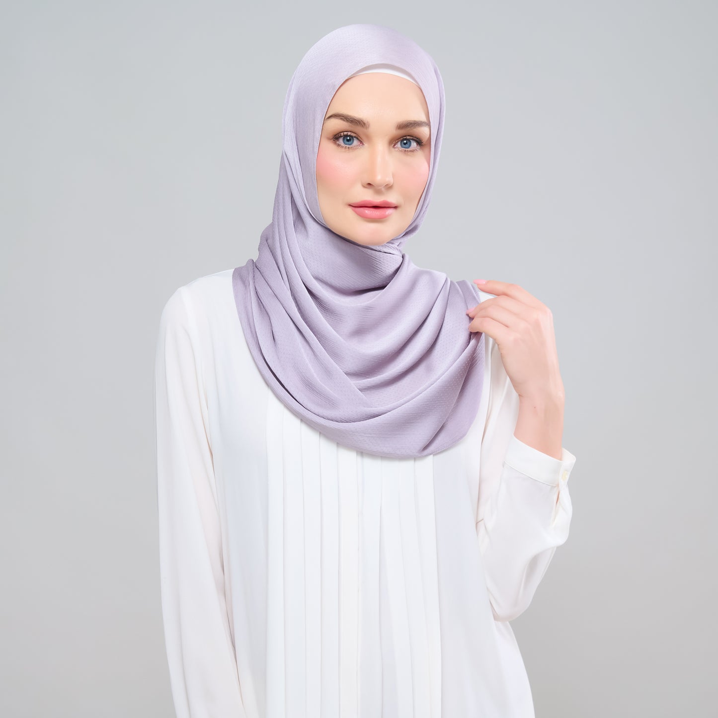 Scarlet Silk Shawl in Platinum