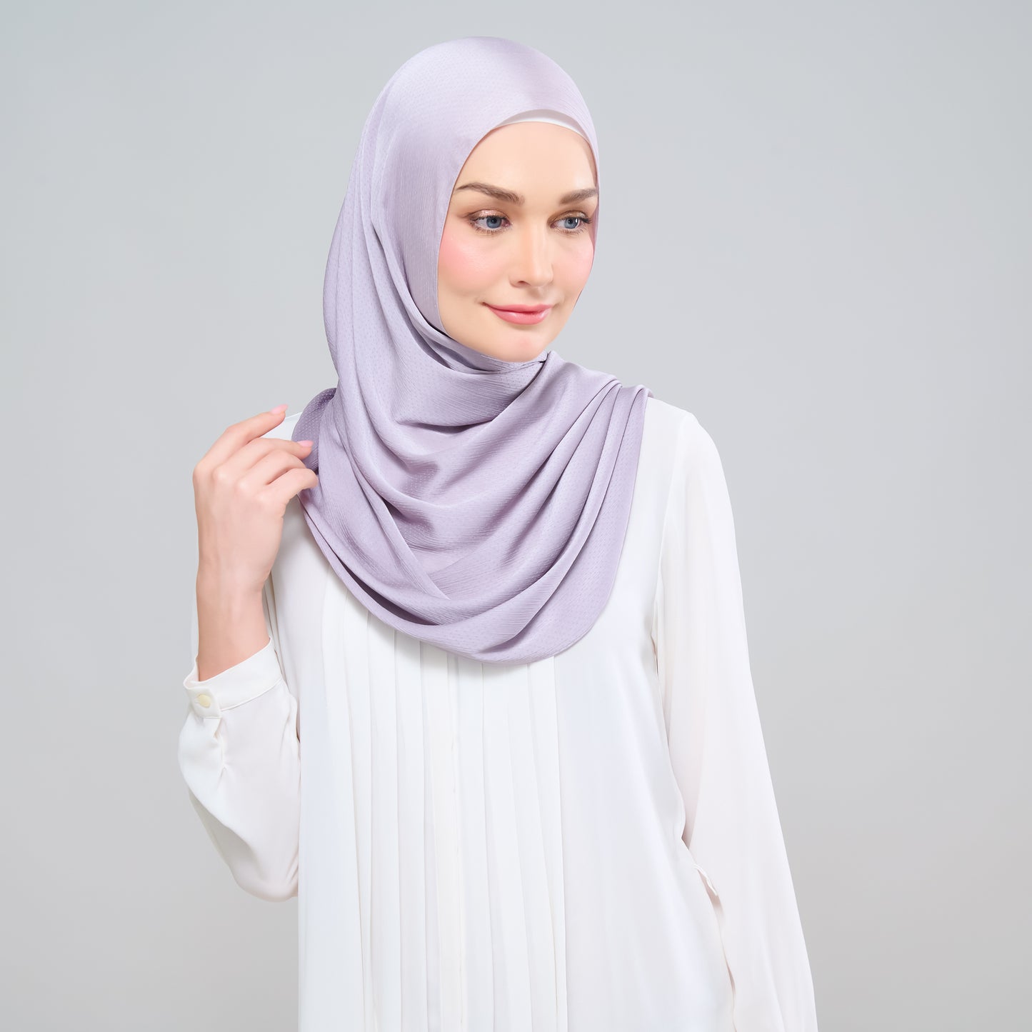Scarlet Silk Shawl in Platinum