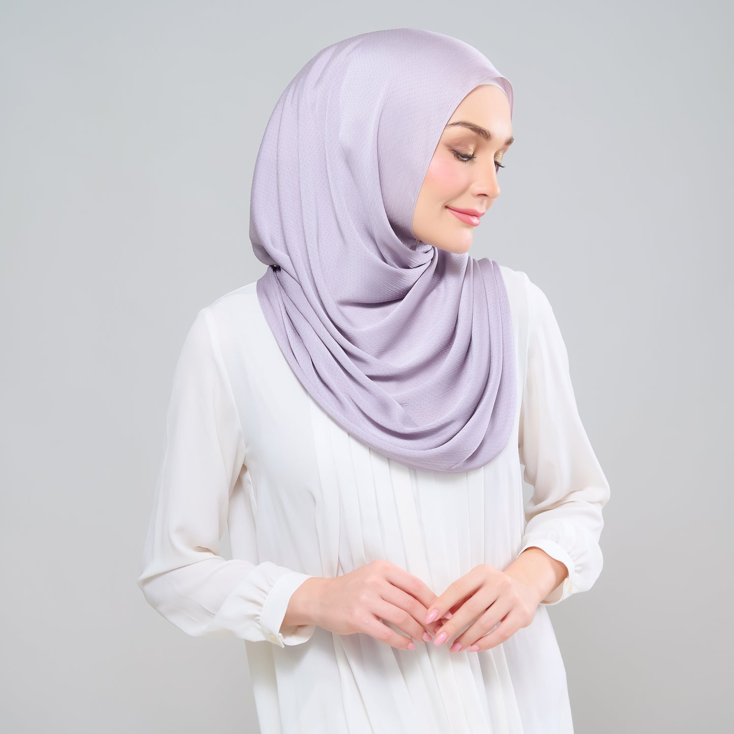 Scarlet Silk Shawl in Platinum