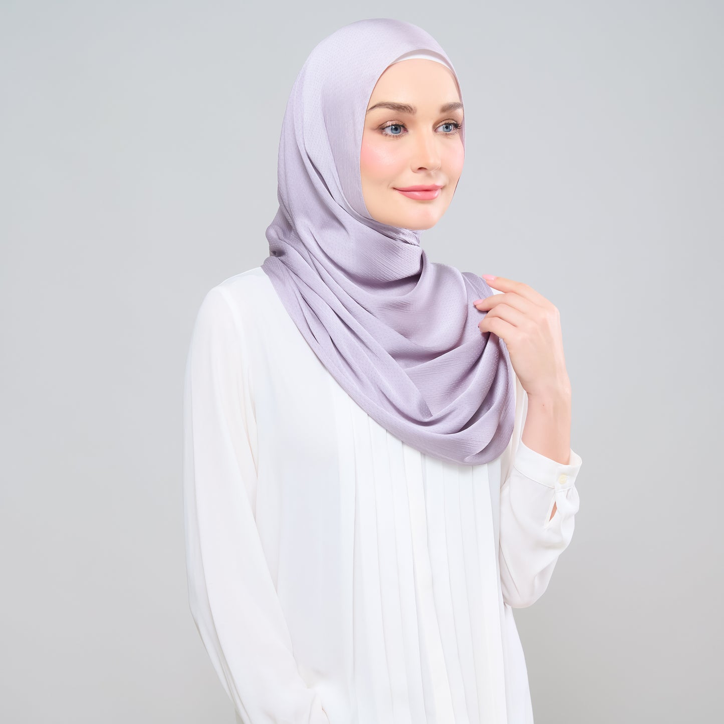 Scarlet Silk Shawl in Platinum