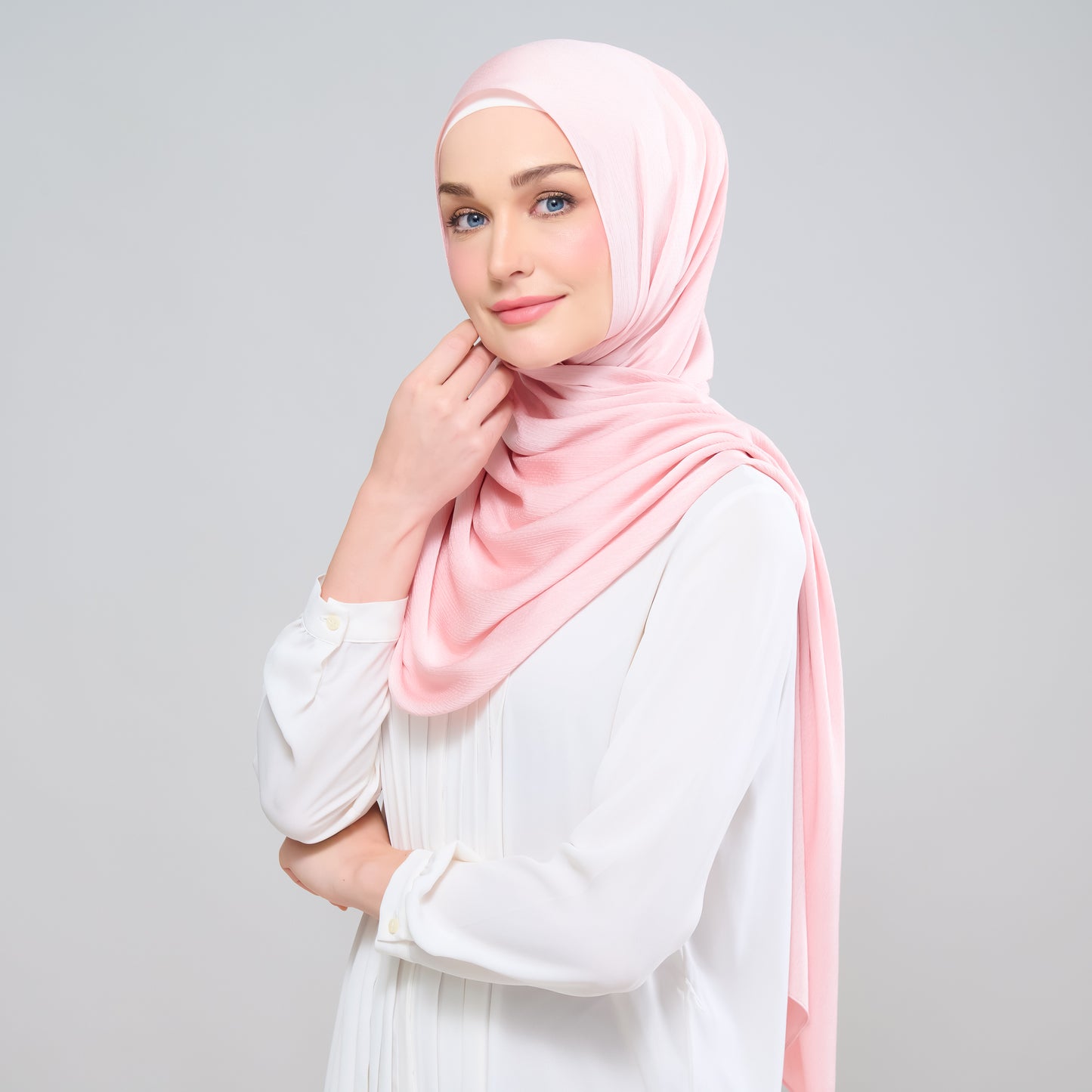 Scarlet Silk Shawl in Rose Pink