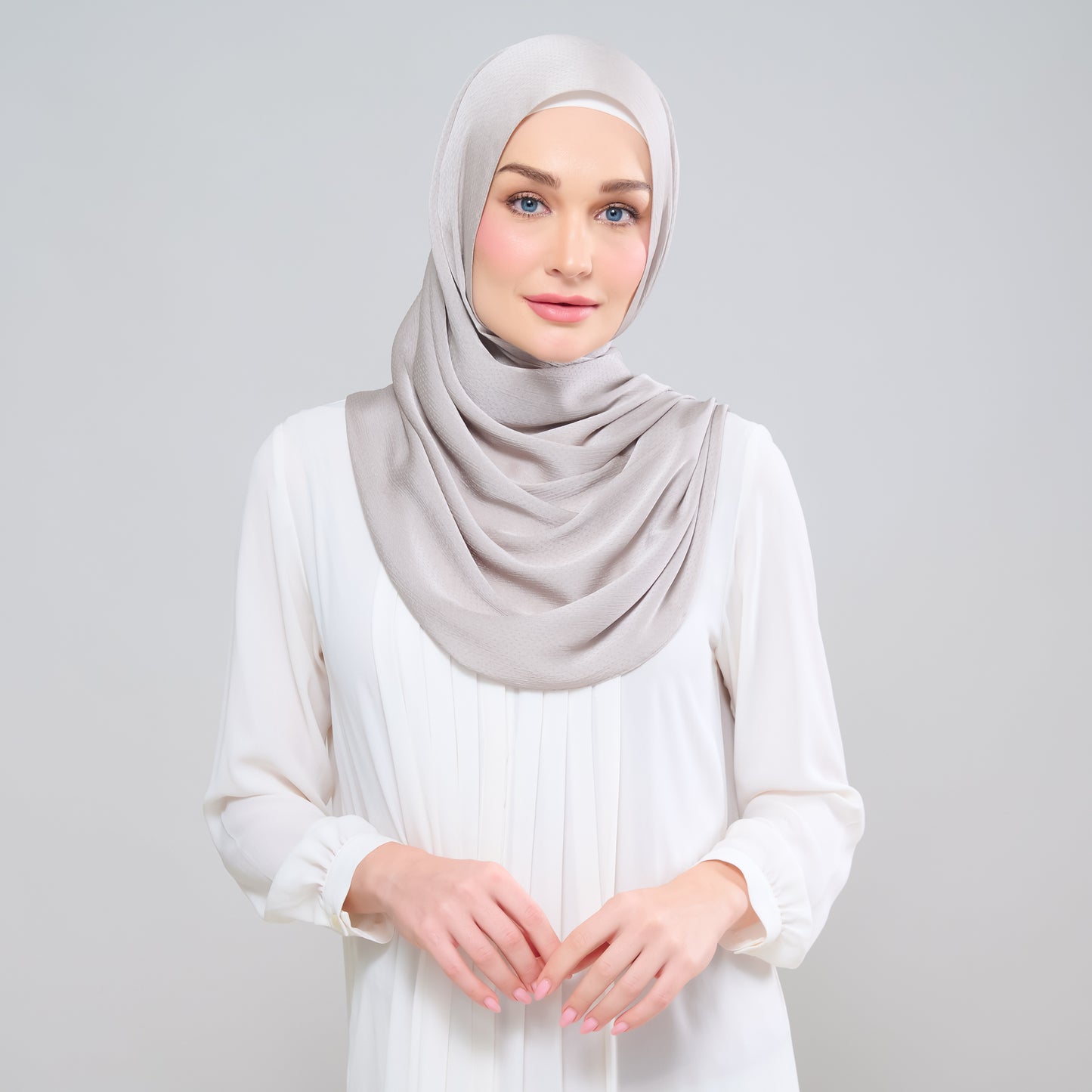 Scarlet Silk Shawl in Cool Taupe