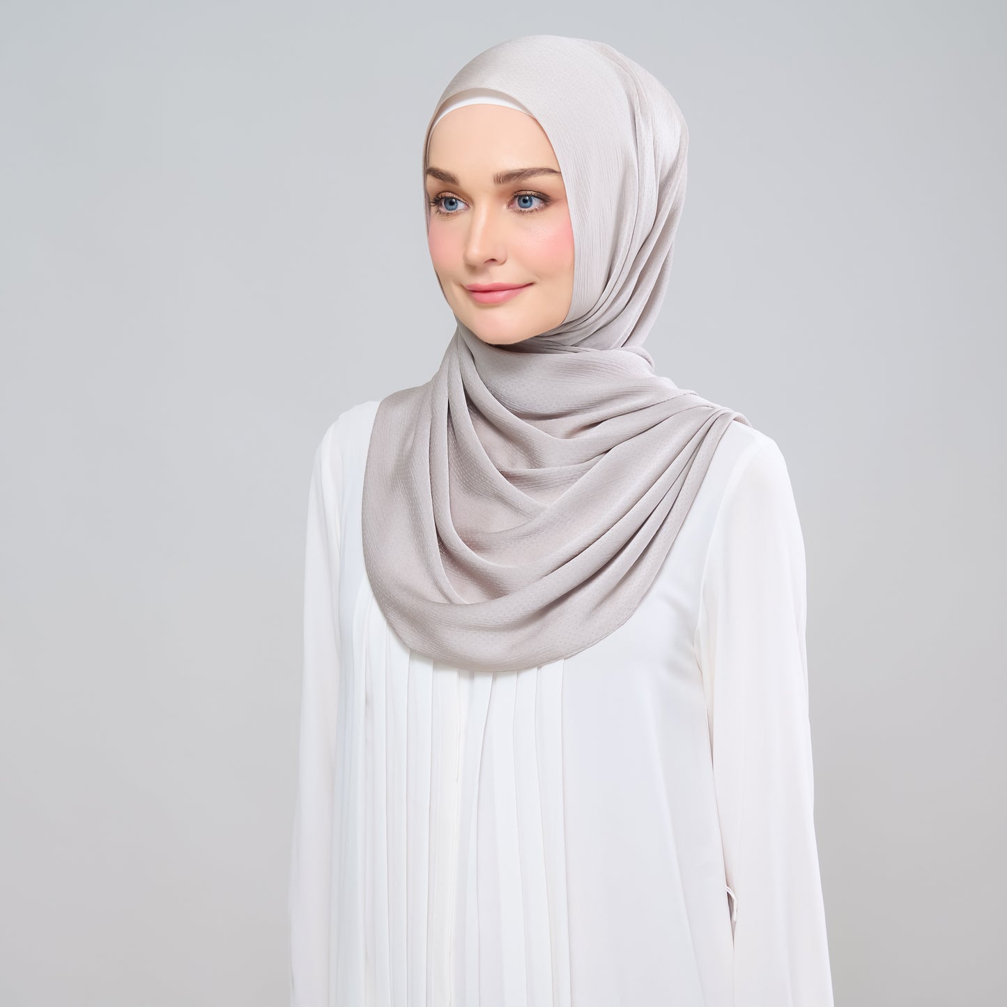 Scarlet Silk Shawl in Cool Taupe
