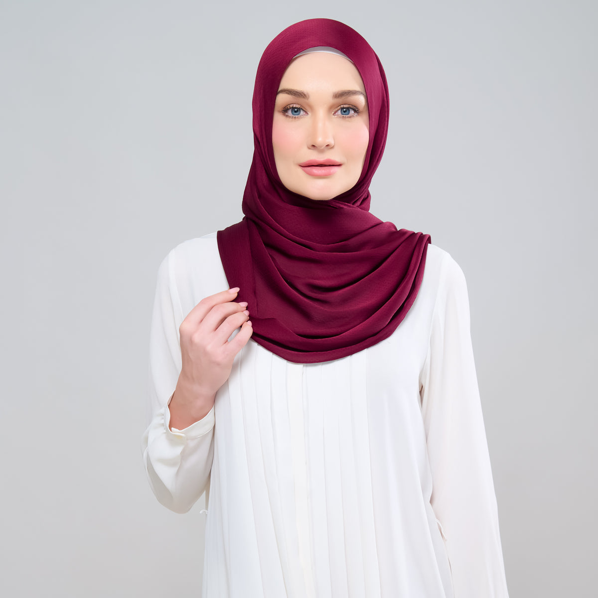 Scarlet Silk Shawl in Mahagony