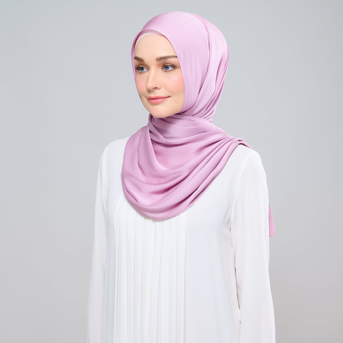 Scarlet Silk Shawl in Soft Lavender