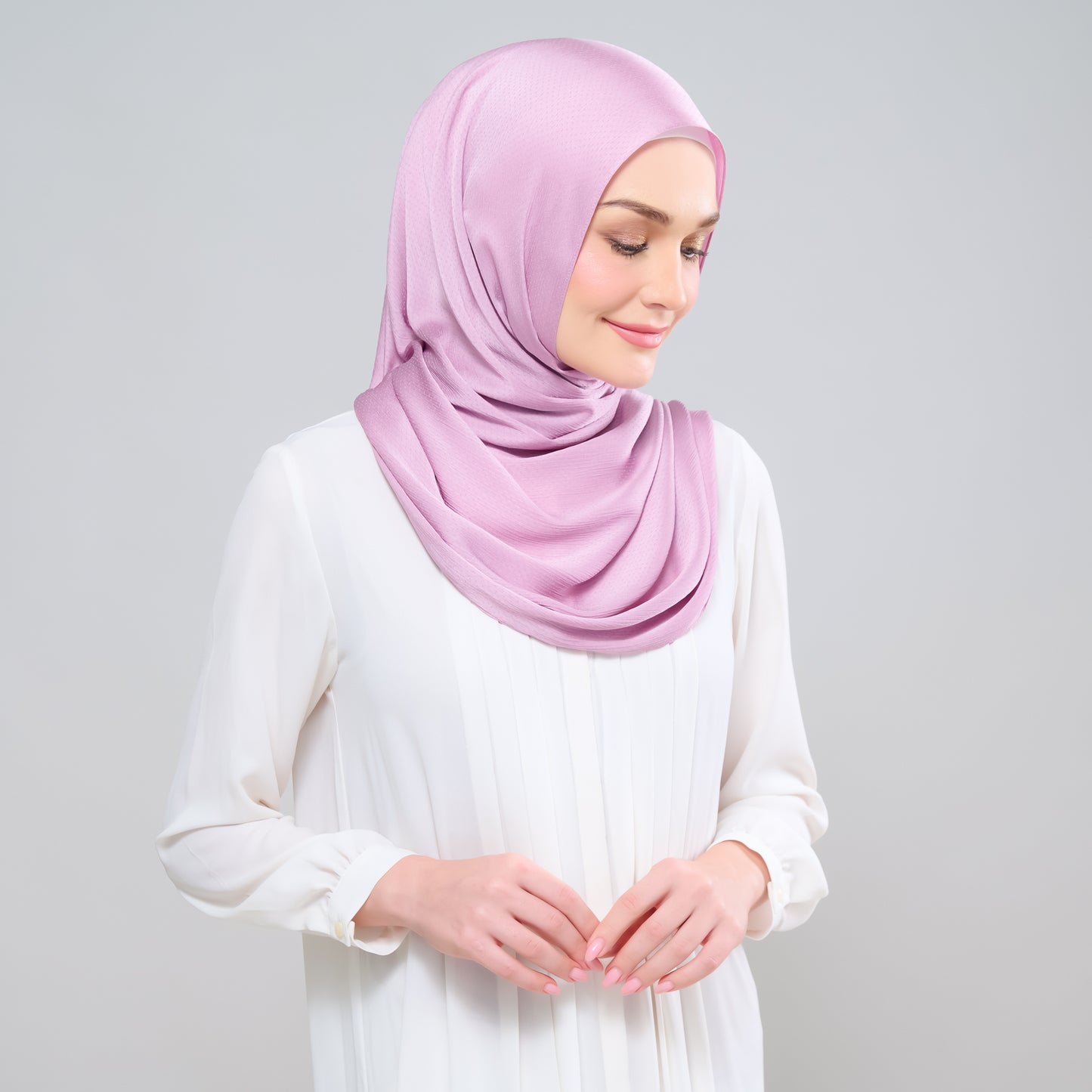 Scarlet Silk Shawl in Soft Lavender