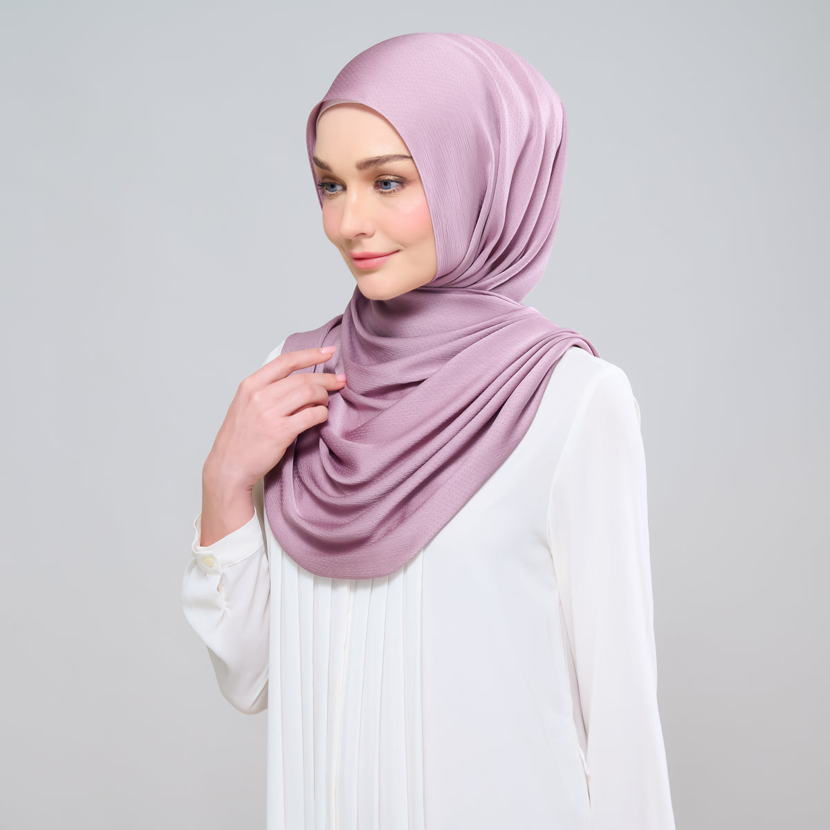 Scarlet Silk Shawl in Light Orchid