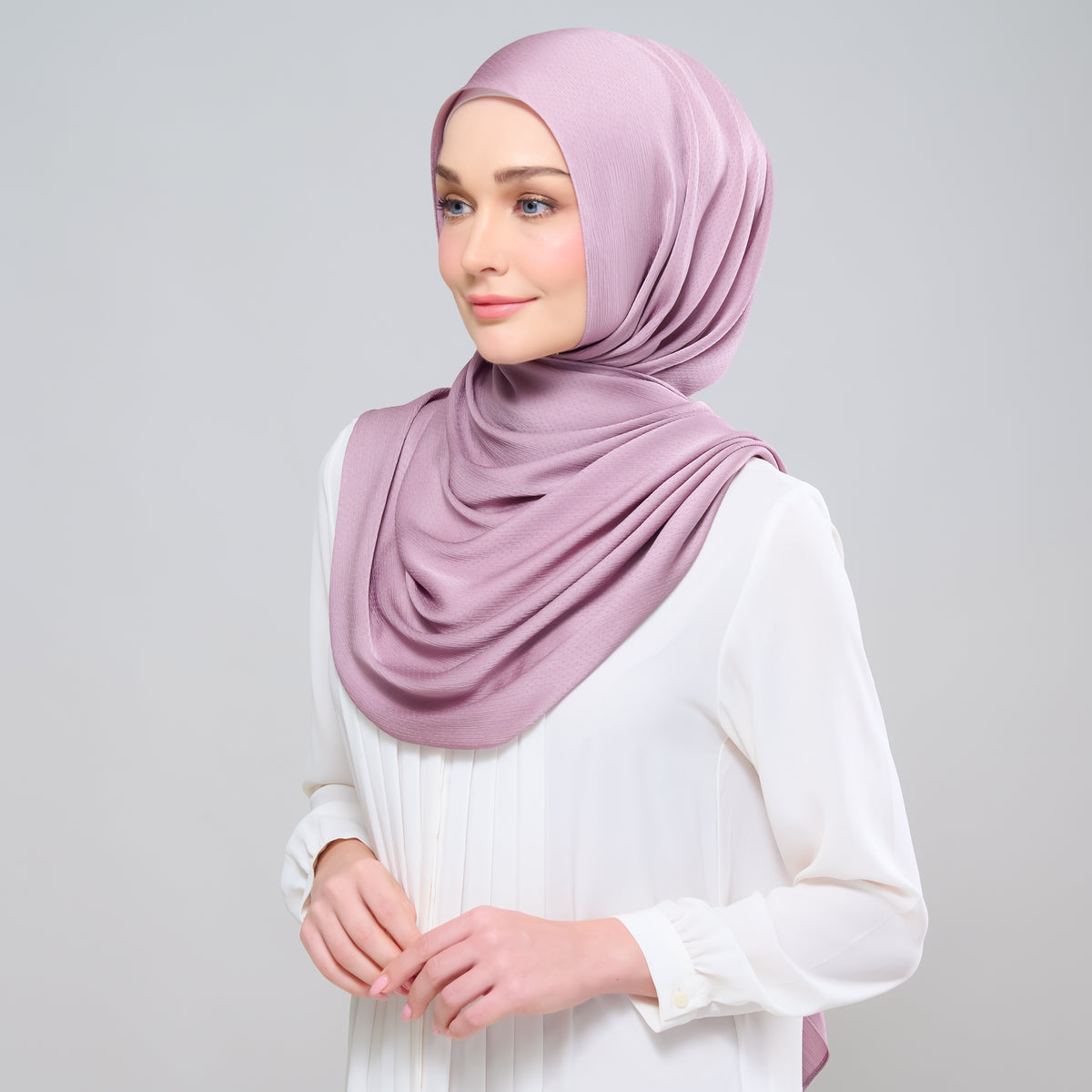 Scarlet Silk Shawl in Light Orchid