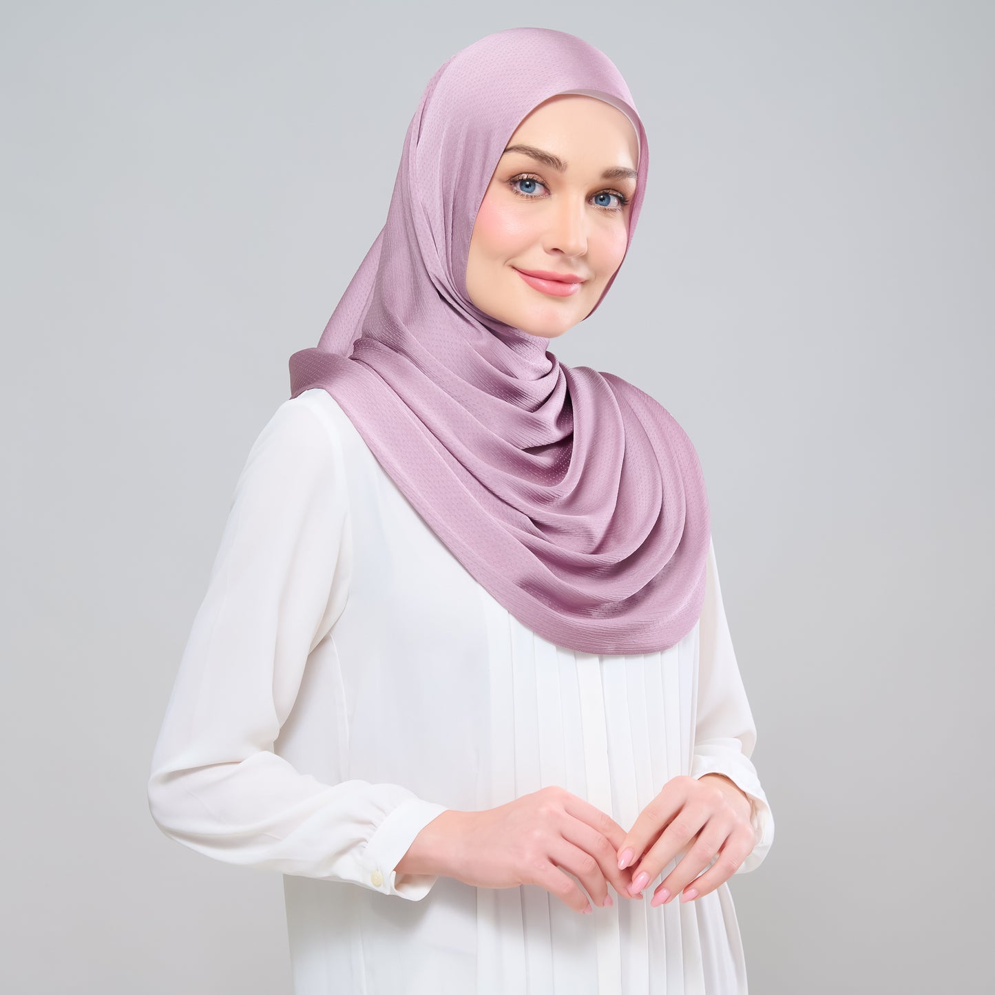 Scarlet Silk Shawl in Light Orchid