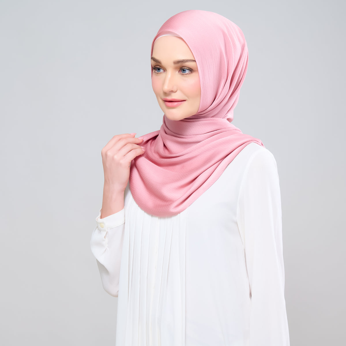 Scarlet Silk Shawl in Dusty Pink