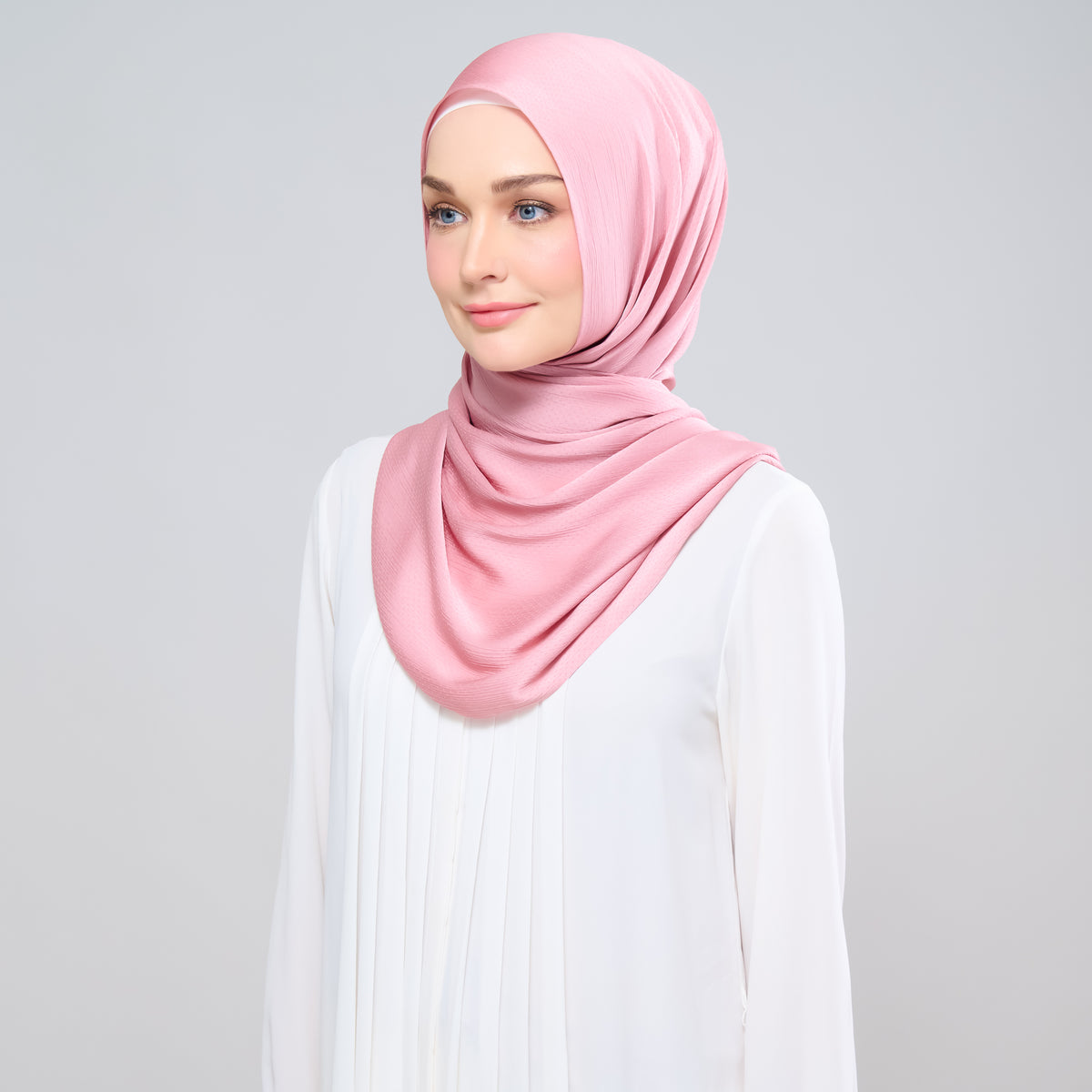 Scarlet Silk Shawl in Dusty Pink