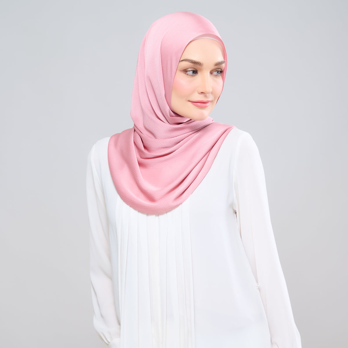 Scarlet Silk Shawl in Dusty Pink
