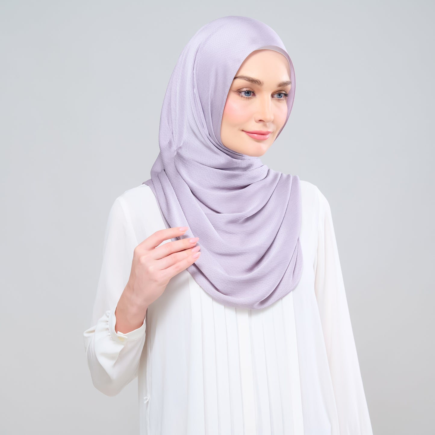 Scarlet Silk Shawl in Platinum