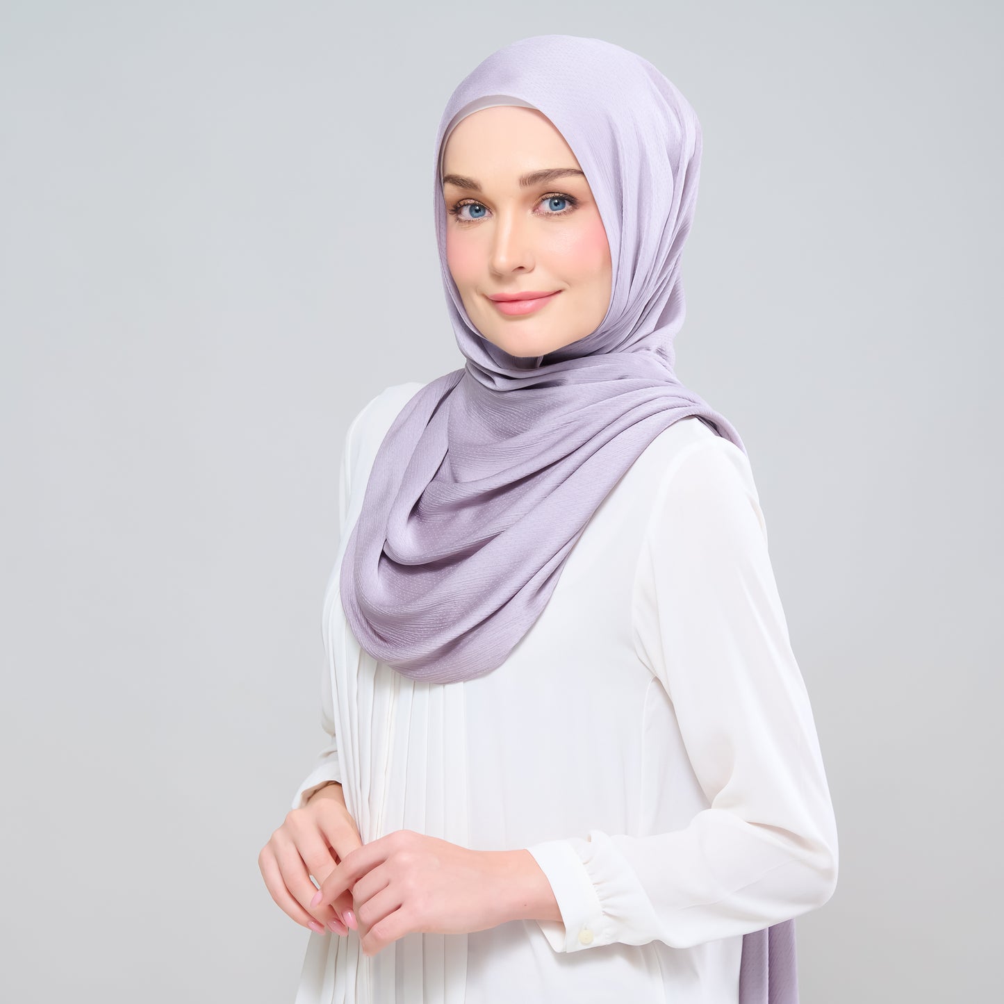 Scarlet Silk Shawl in Platinum