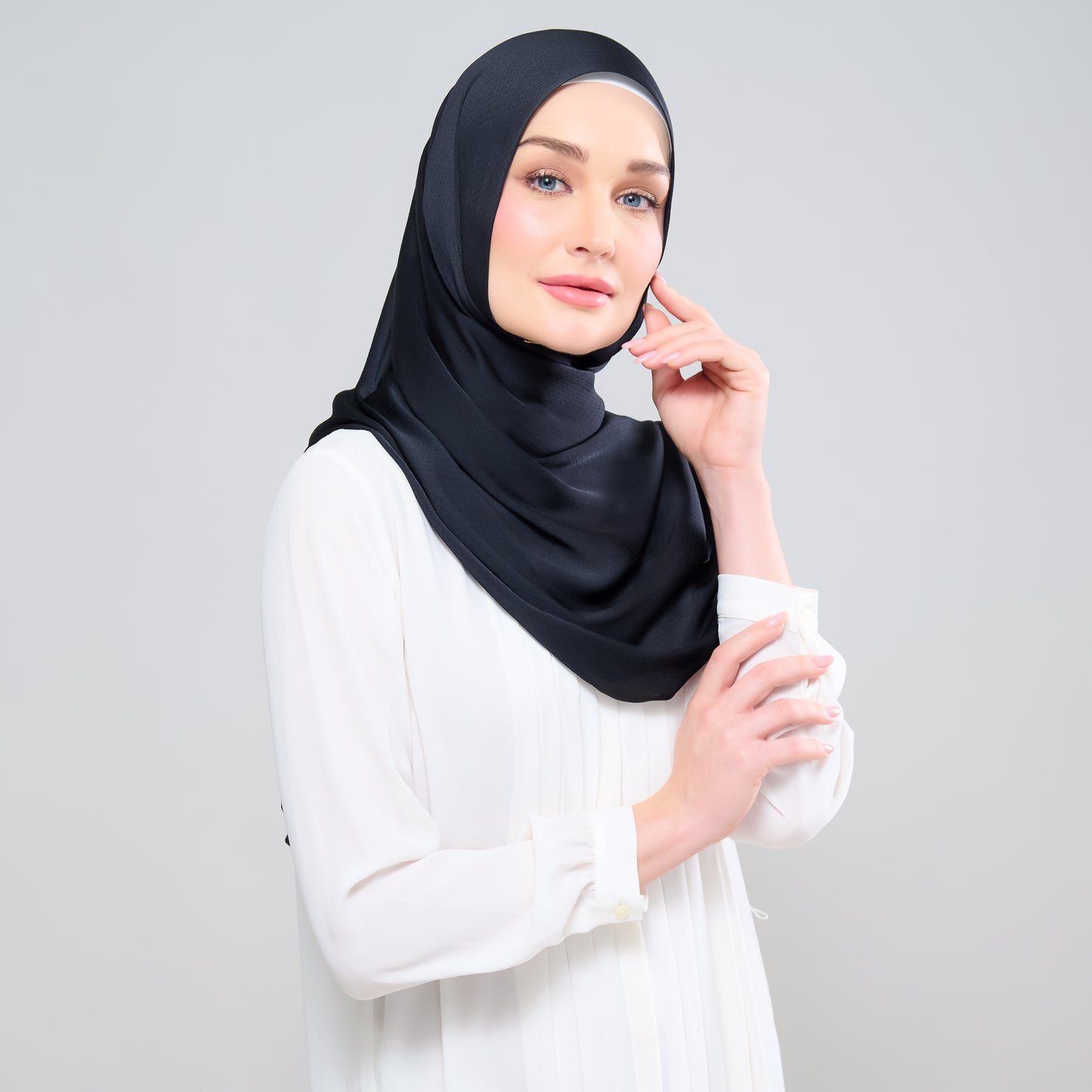 Scarlet Silk Shawl in Black