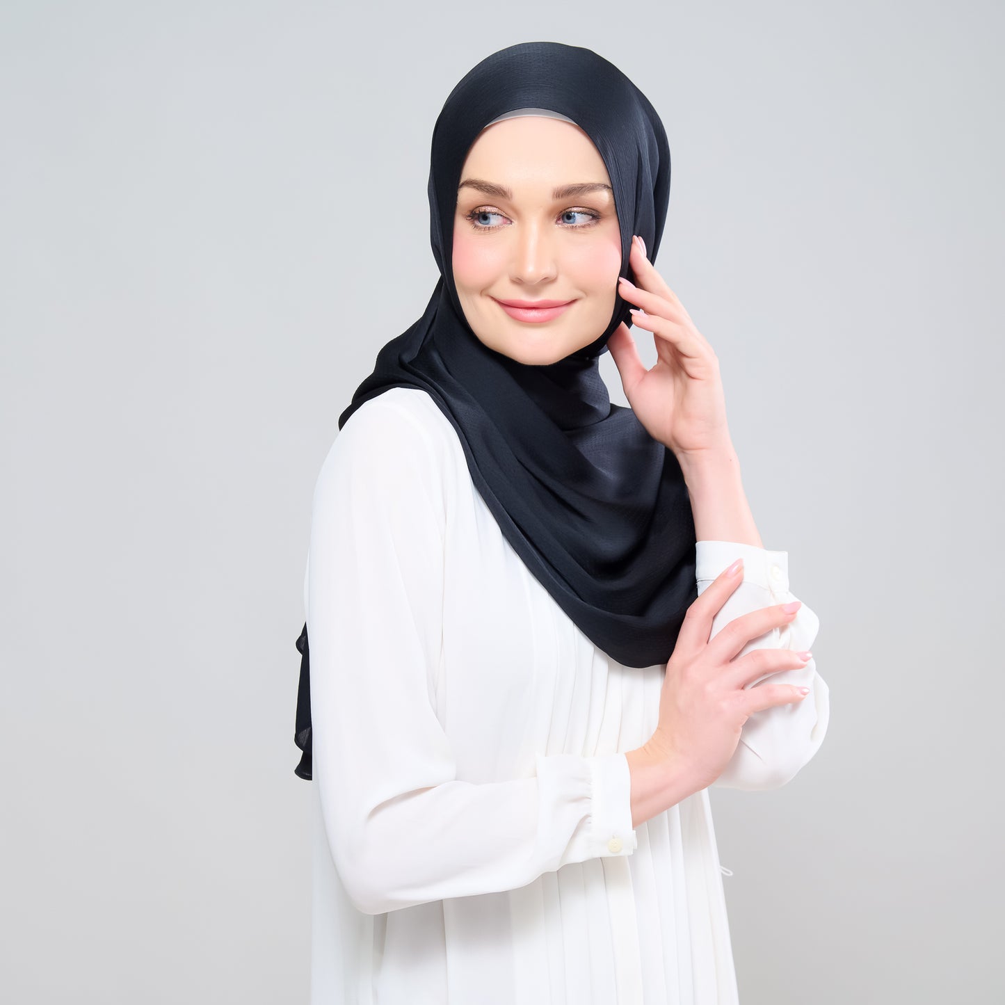 Scarlet Silk Shawl in Black