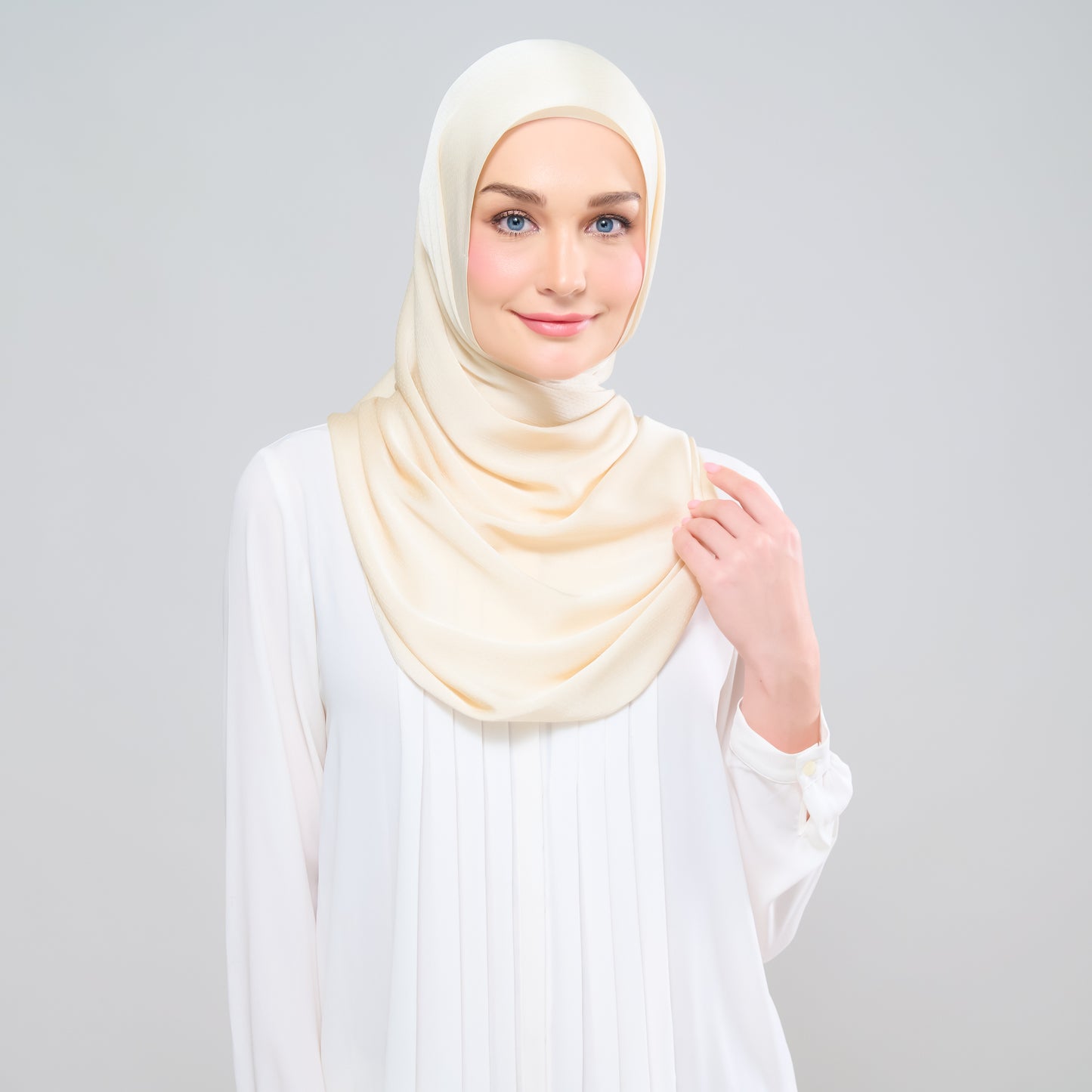 Scarlet Silk Shawl in Light Gold
