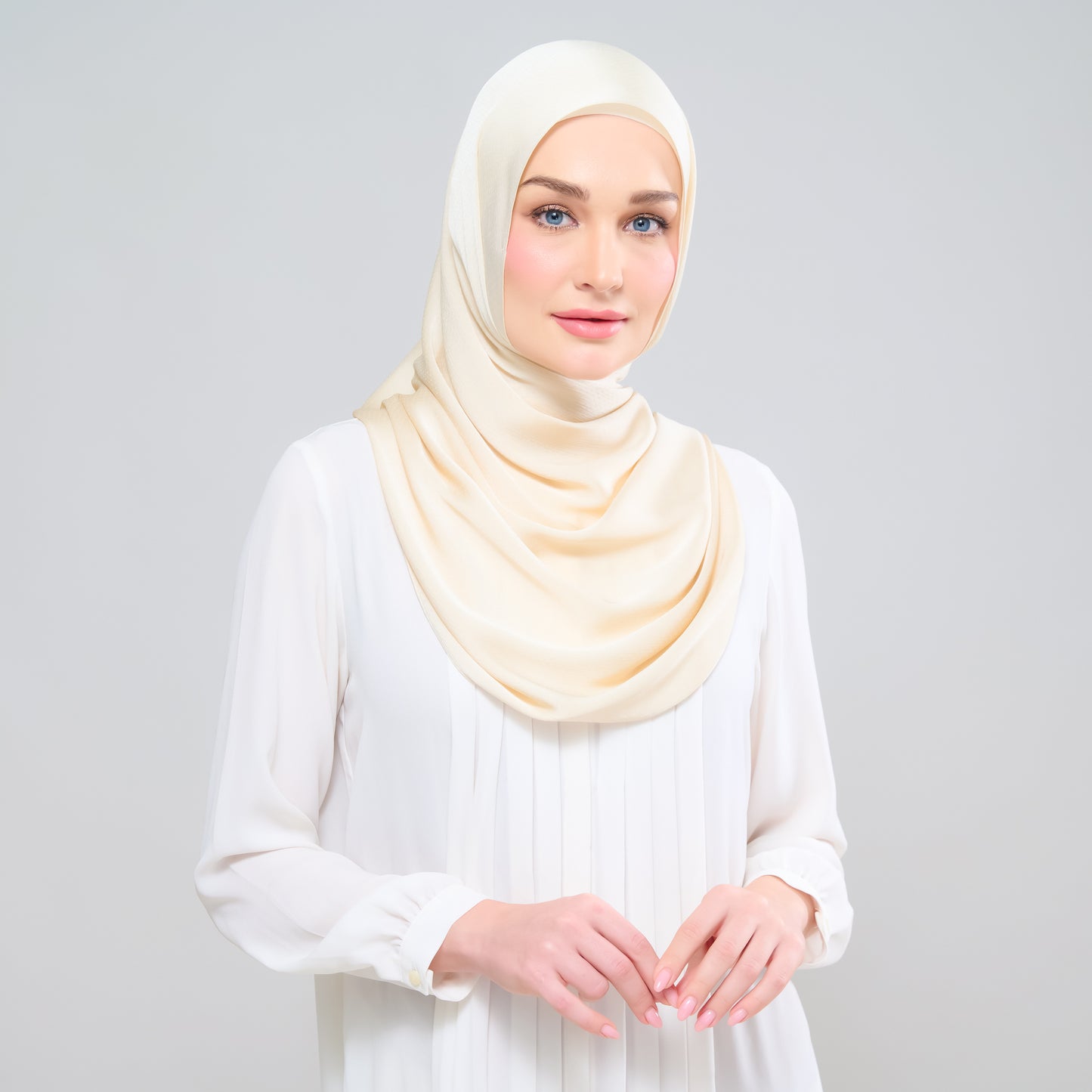 Scarlet Silk Shawl in Light Gold