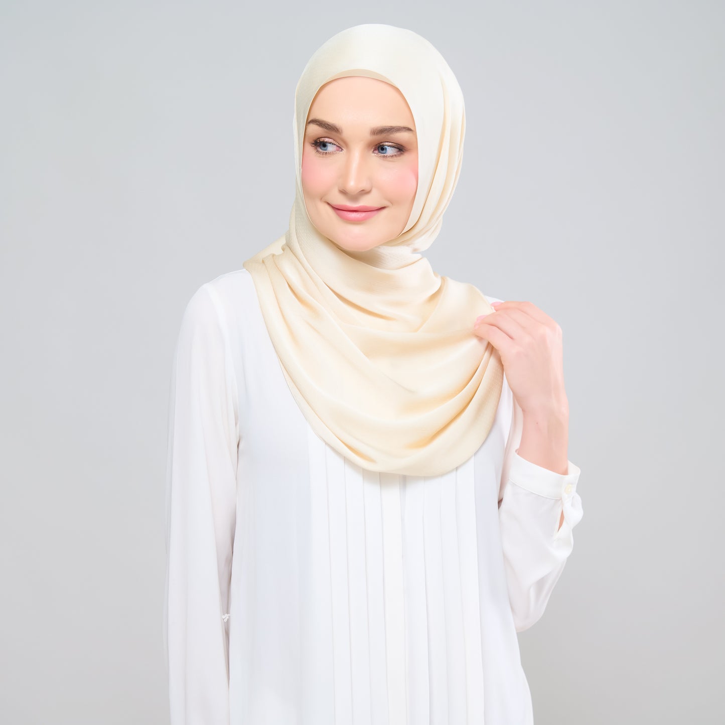 Scarlet Silk Shawl in Light Gold