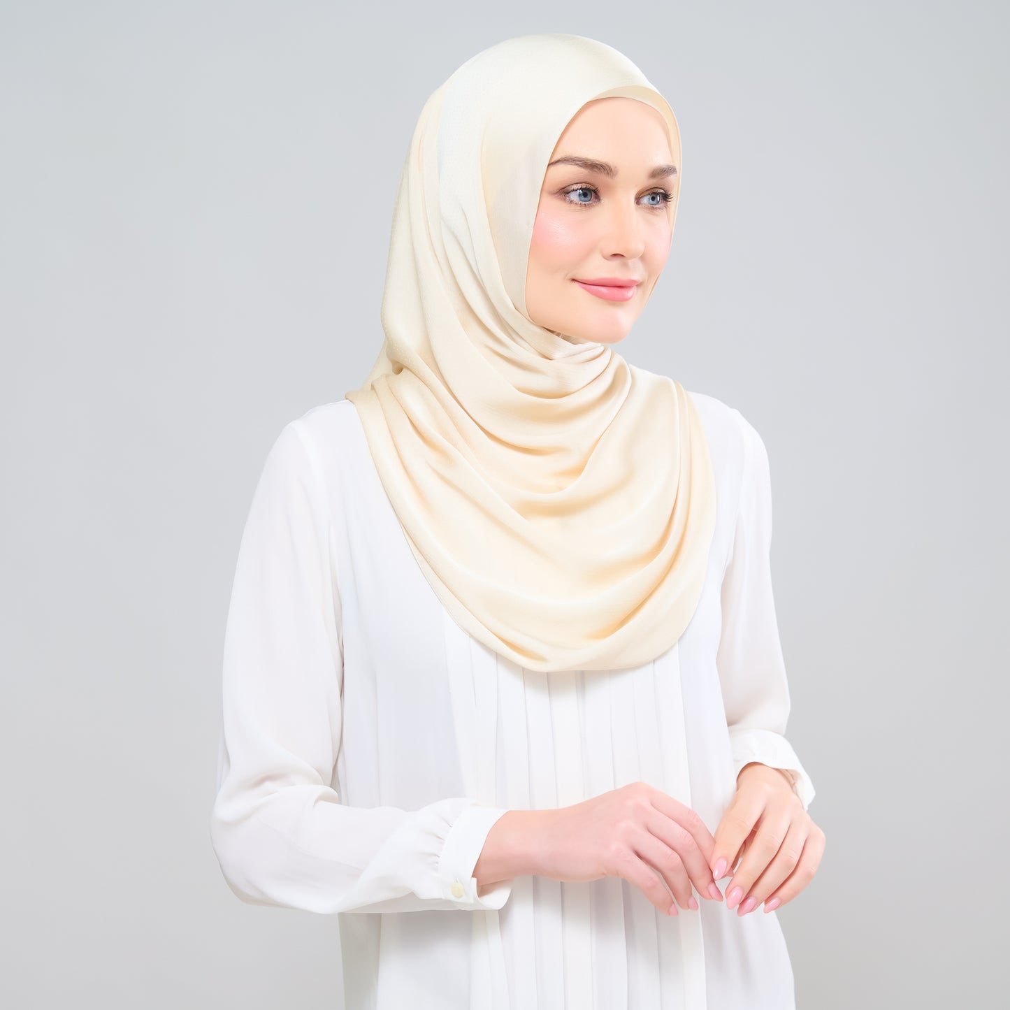 Scarlet Silk Shawl in Light Gold
