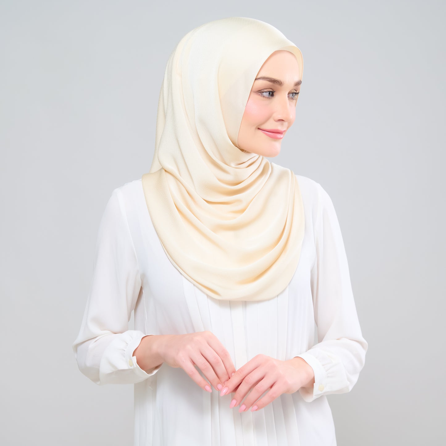 Scarlet Silk Shawl in Light Gold