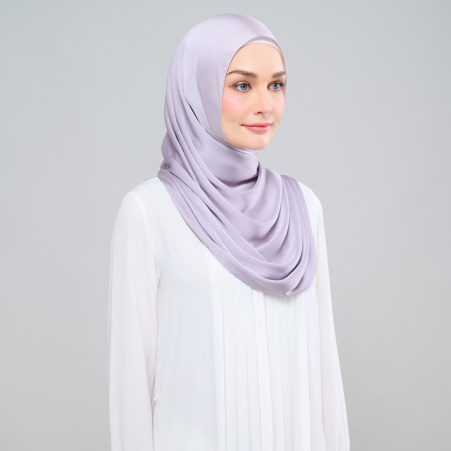Scarlet Silk Shawl in Platinum