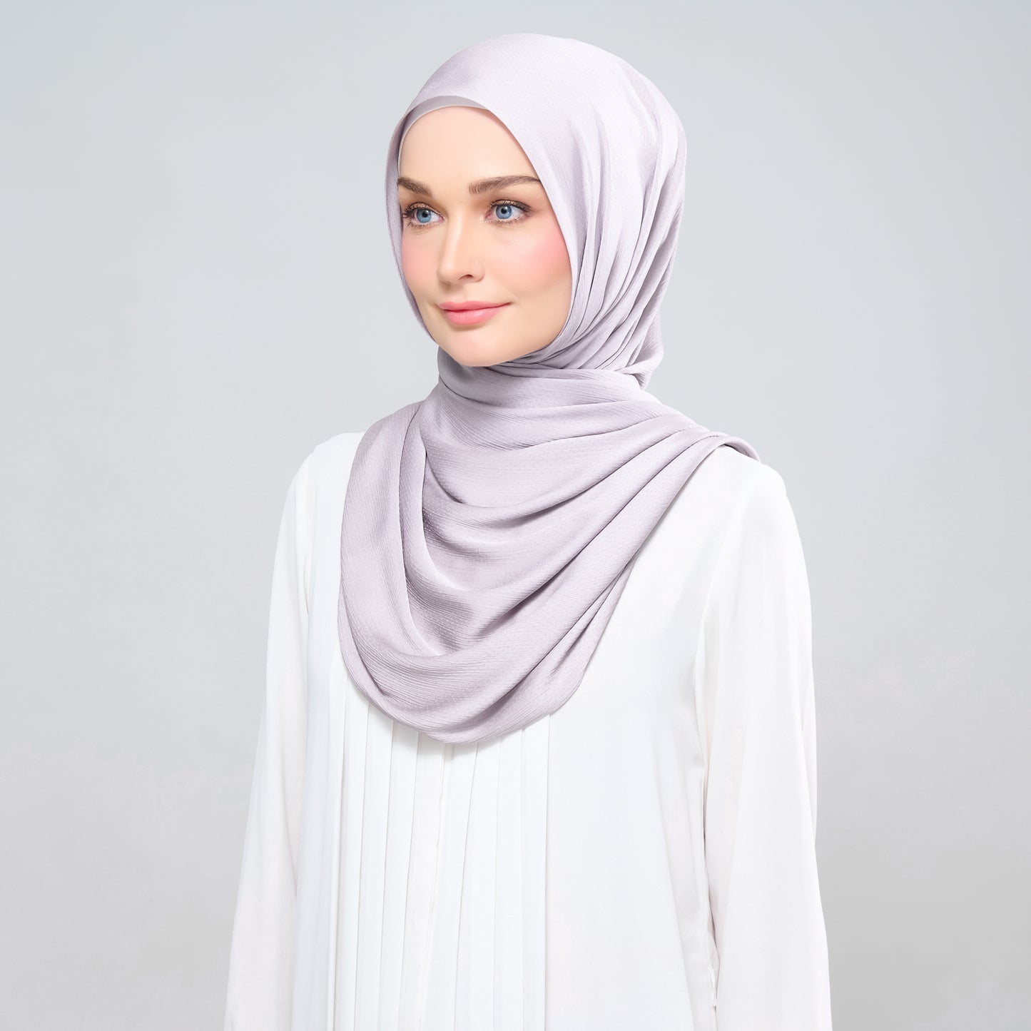 Scarlet Silk Shawl in Light Grey