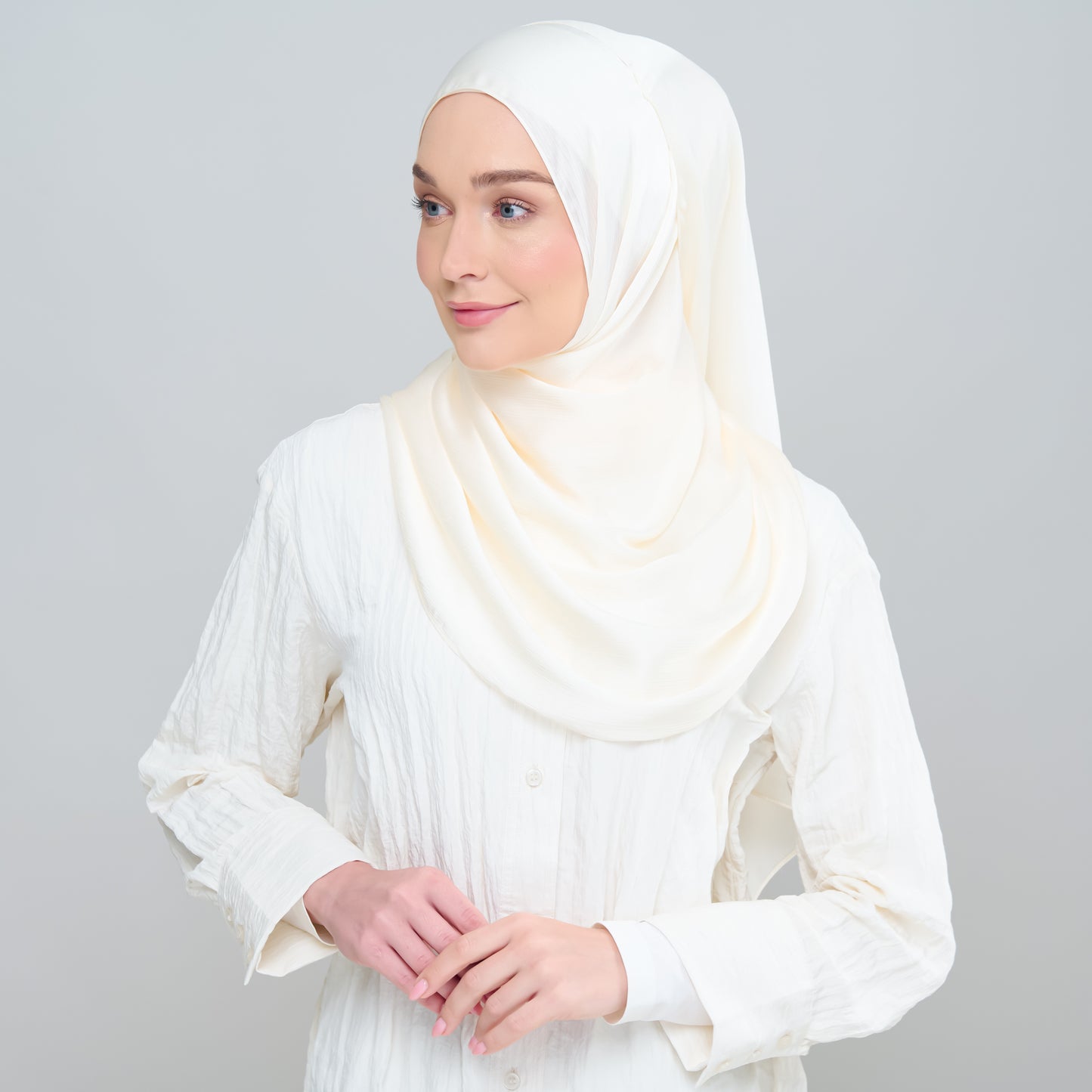 Medina Silk Shawl in Buttercream