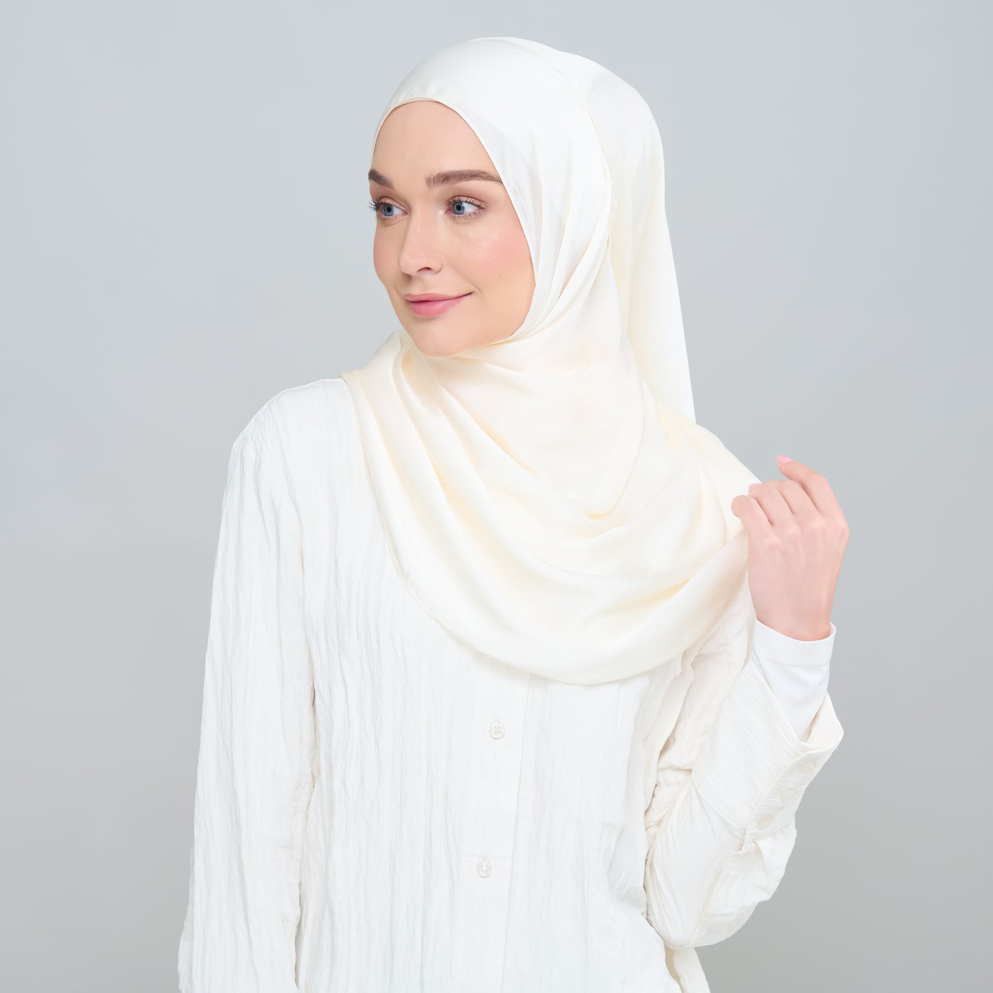 Medina Silk Shawl in Buttercream