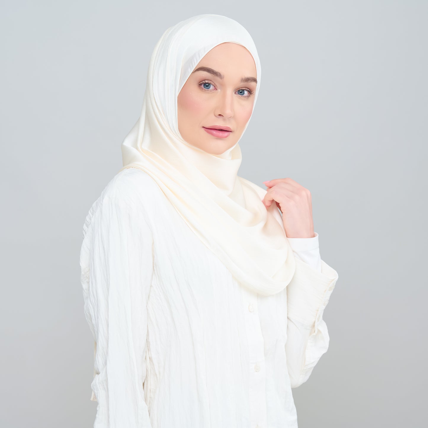 Medina Silk Shawl in Buttercream
