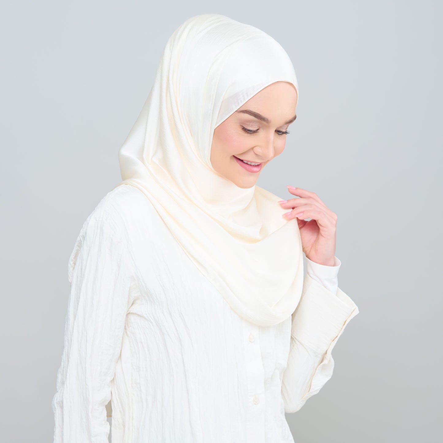 Medina Silk Shawl in Buttercream