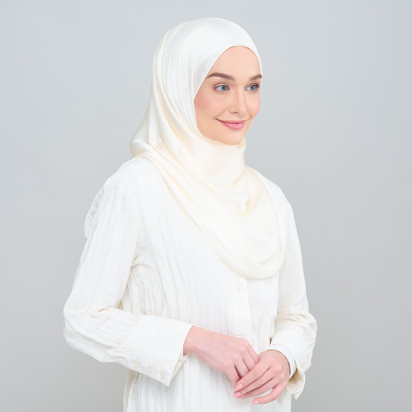 Medina Silk Shawl in Buttercream