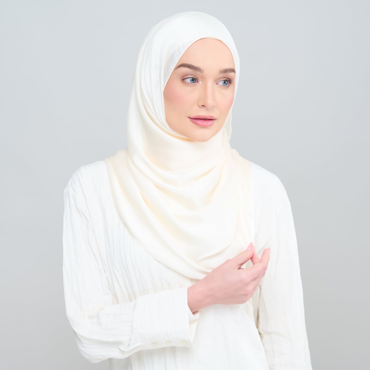 Medina Silk Shawl in Buttercream