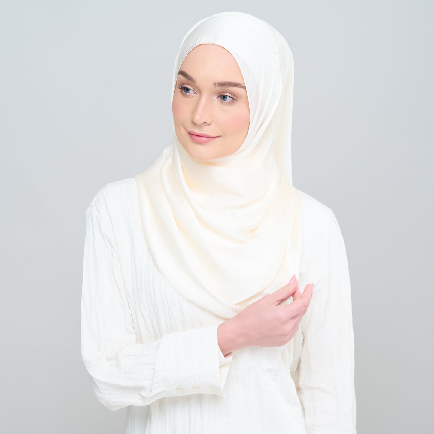 Medina Silk Shawl in Buttercream