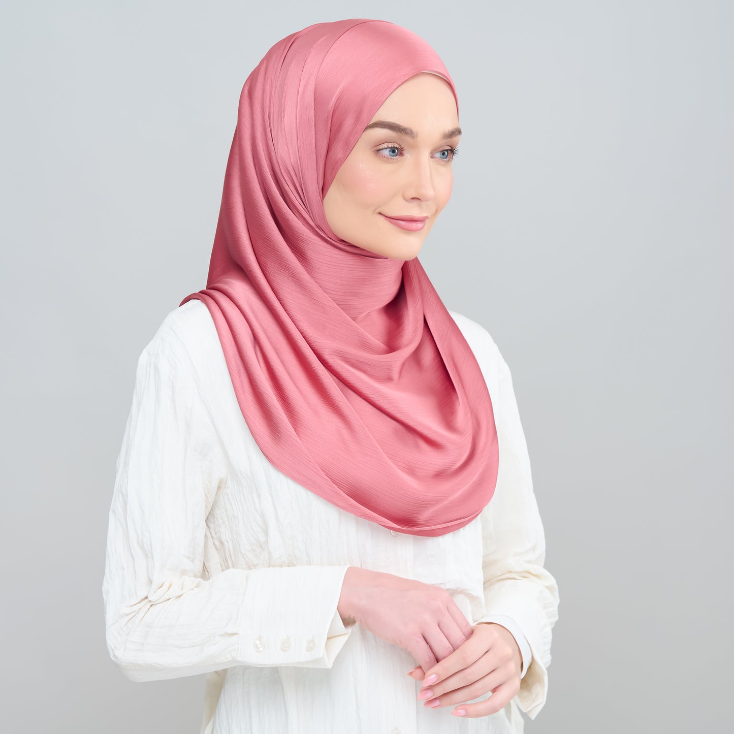 Medina Silk Shawl in Cherry