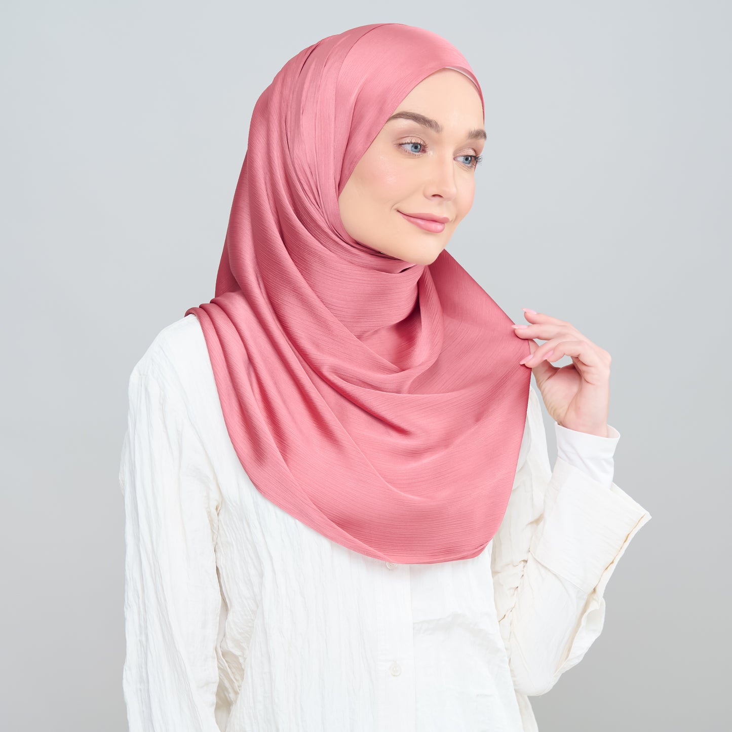 Medina Silk Shawl in Cherry