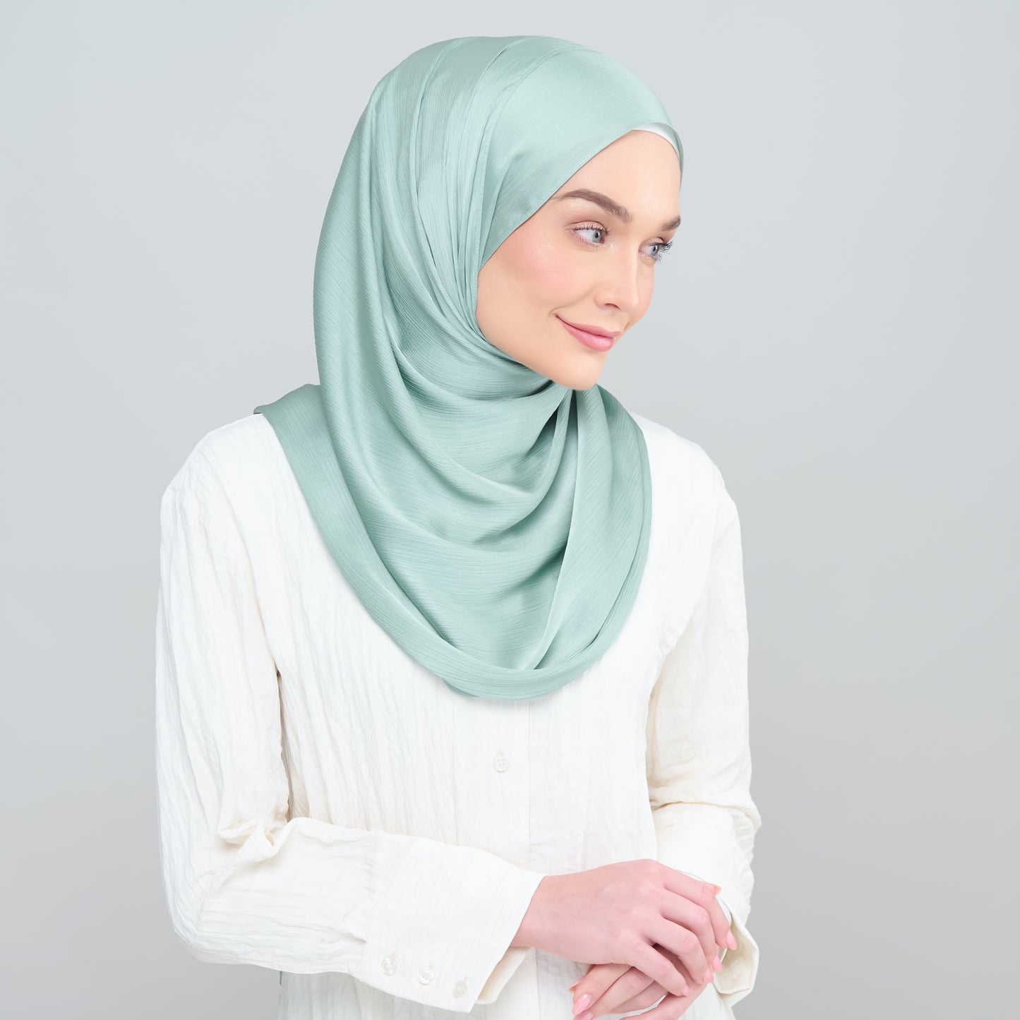 Medina Silk Shawl in Sea Green