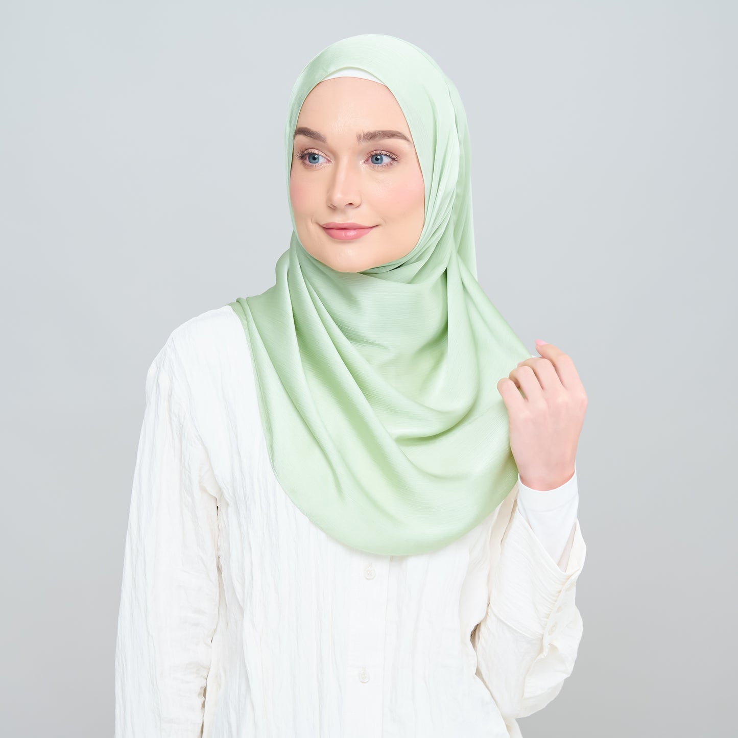 Medina Silk Shawl in Soft Apple