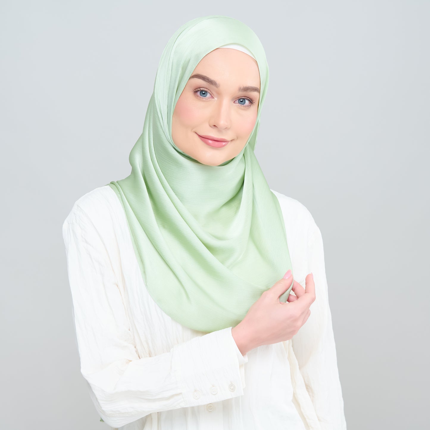 Medina Silk Shawl in Soft Apple