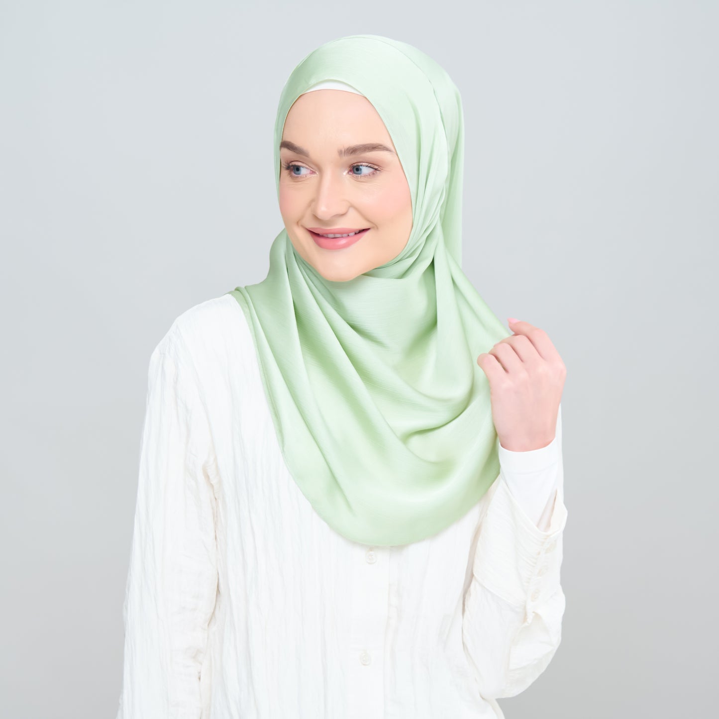Medina Silk Shawl in Soft Apple