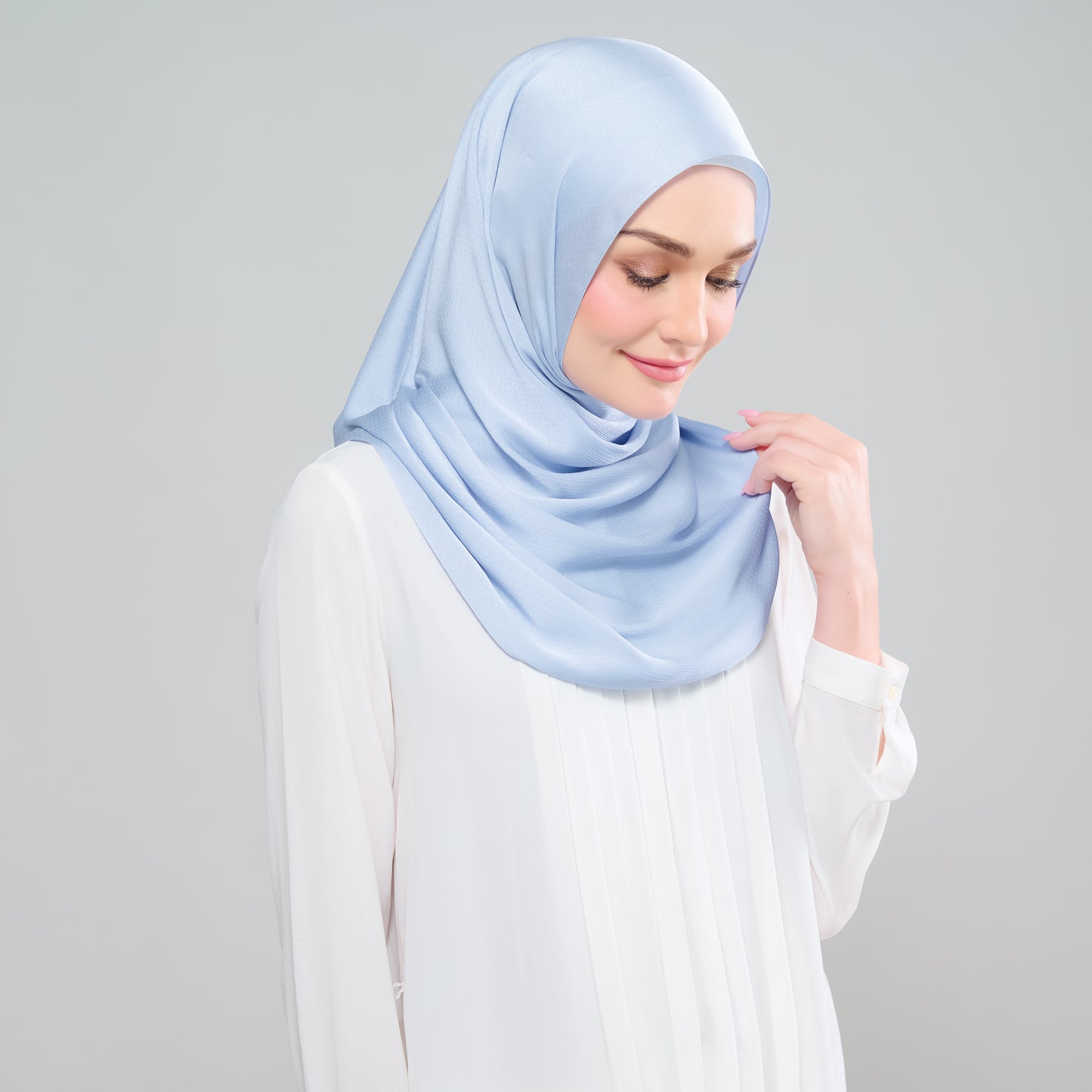 Scarlet Silk Shawl in Powder Blue