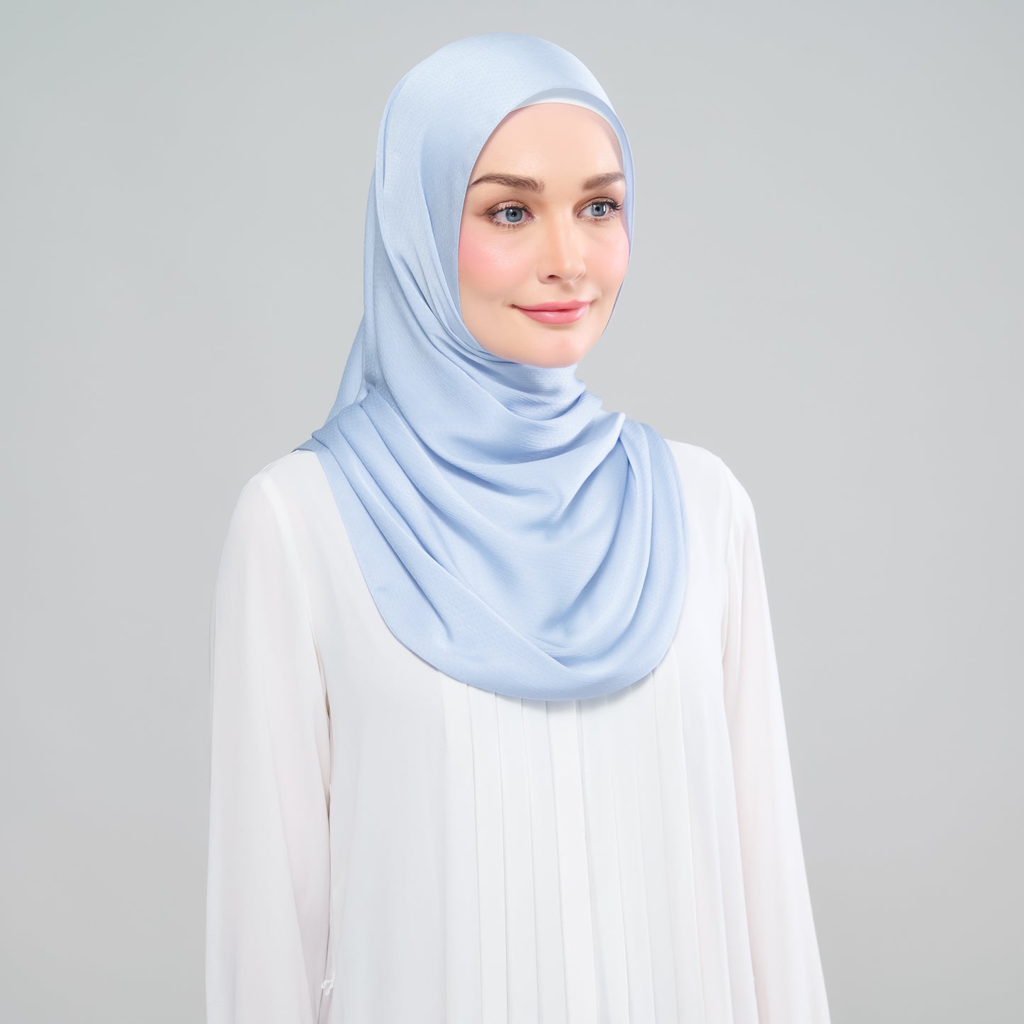 Scarlet Silk Shawl in Powder Blue