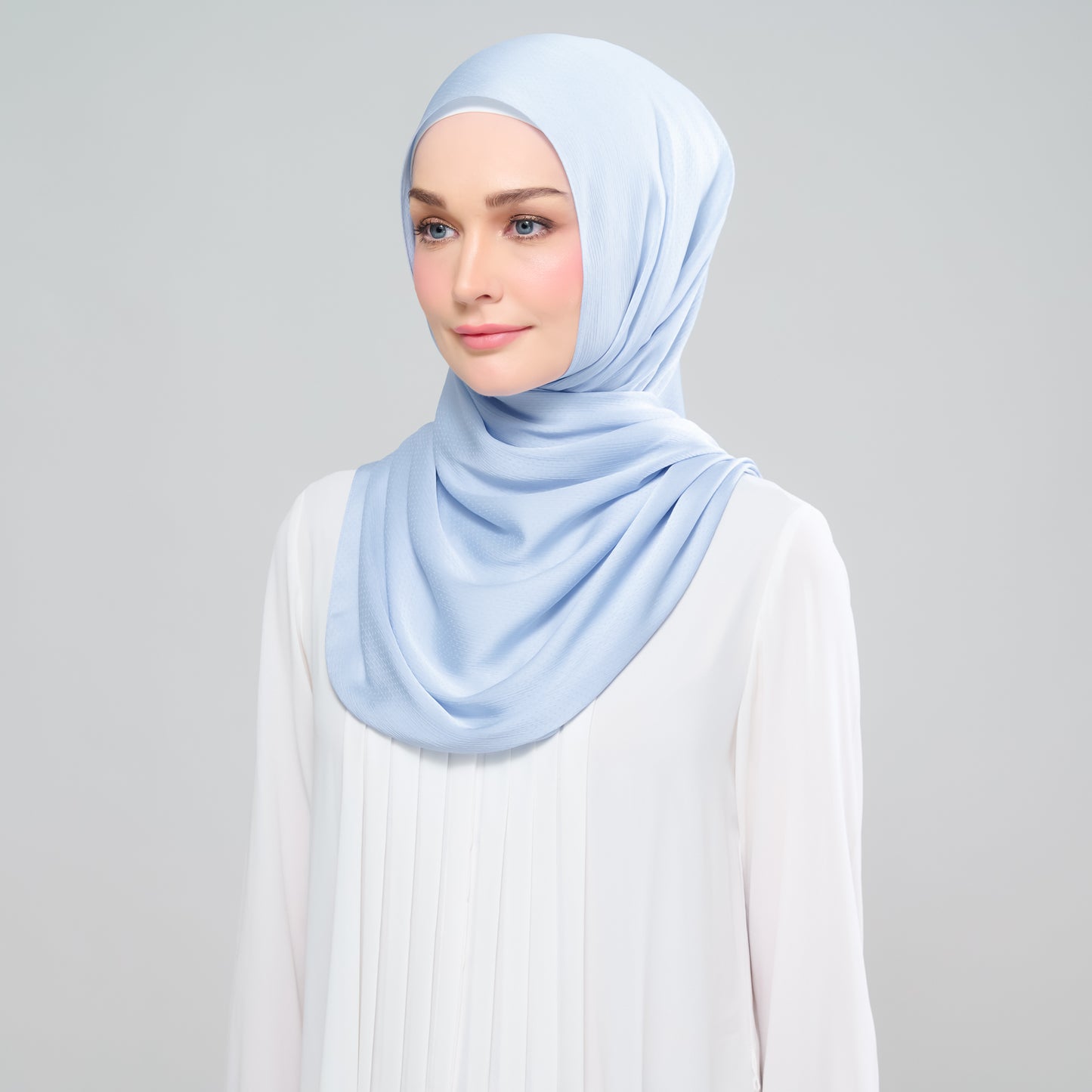 Scarlet Silk Shawl in Powder Blue