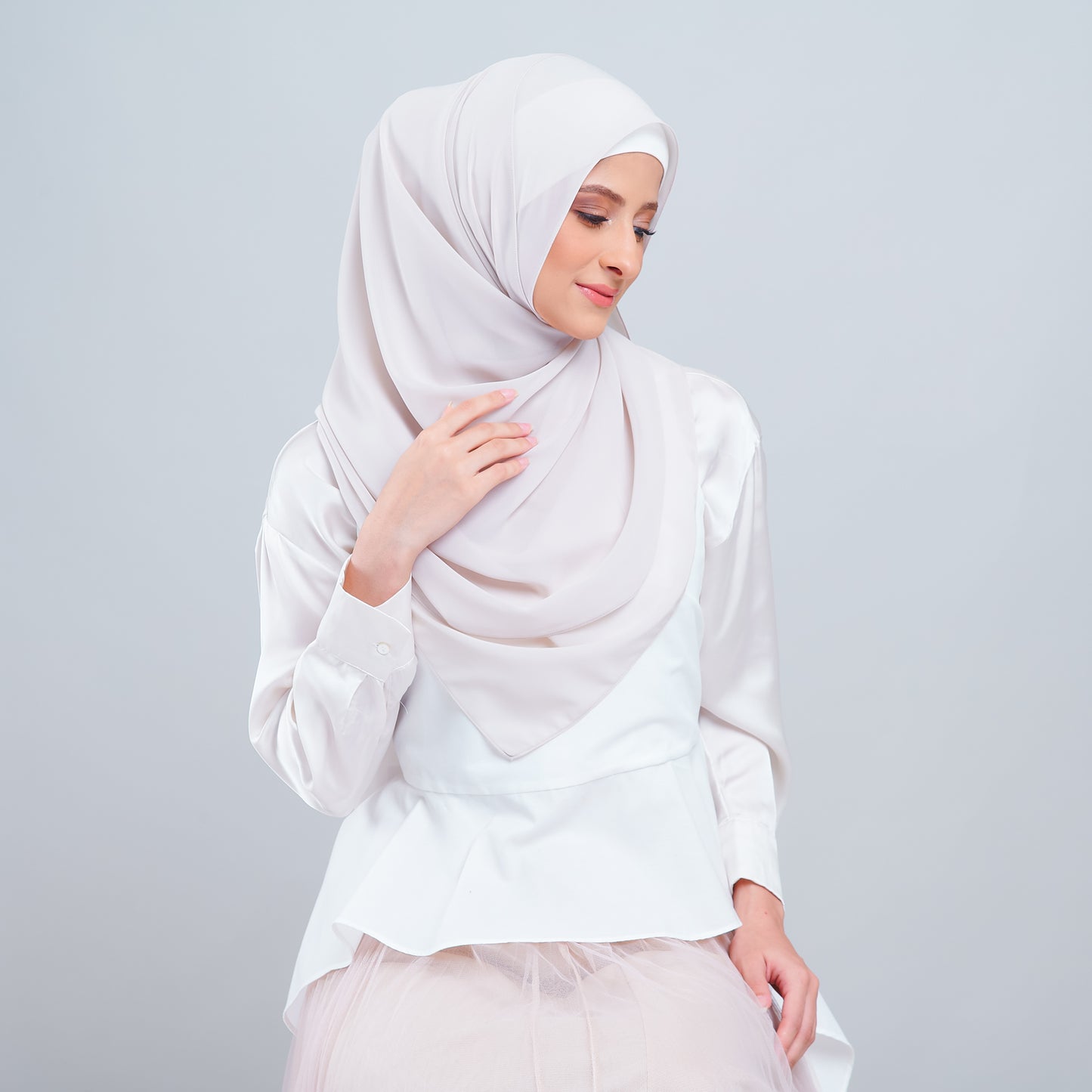 Jasmine Voile Shawl in Parchment Nude