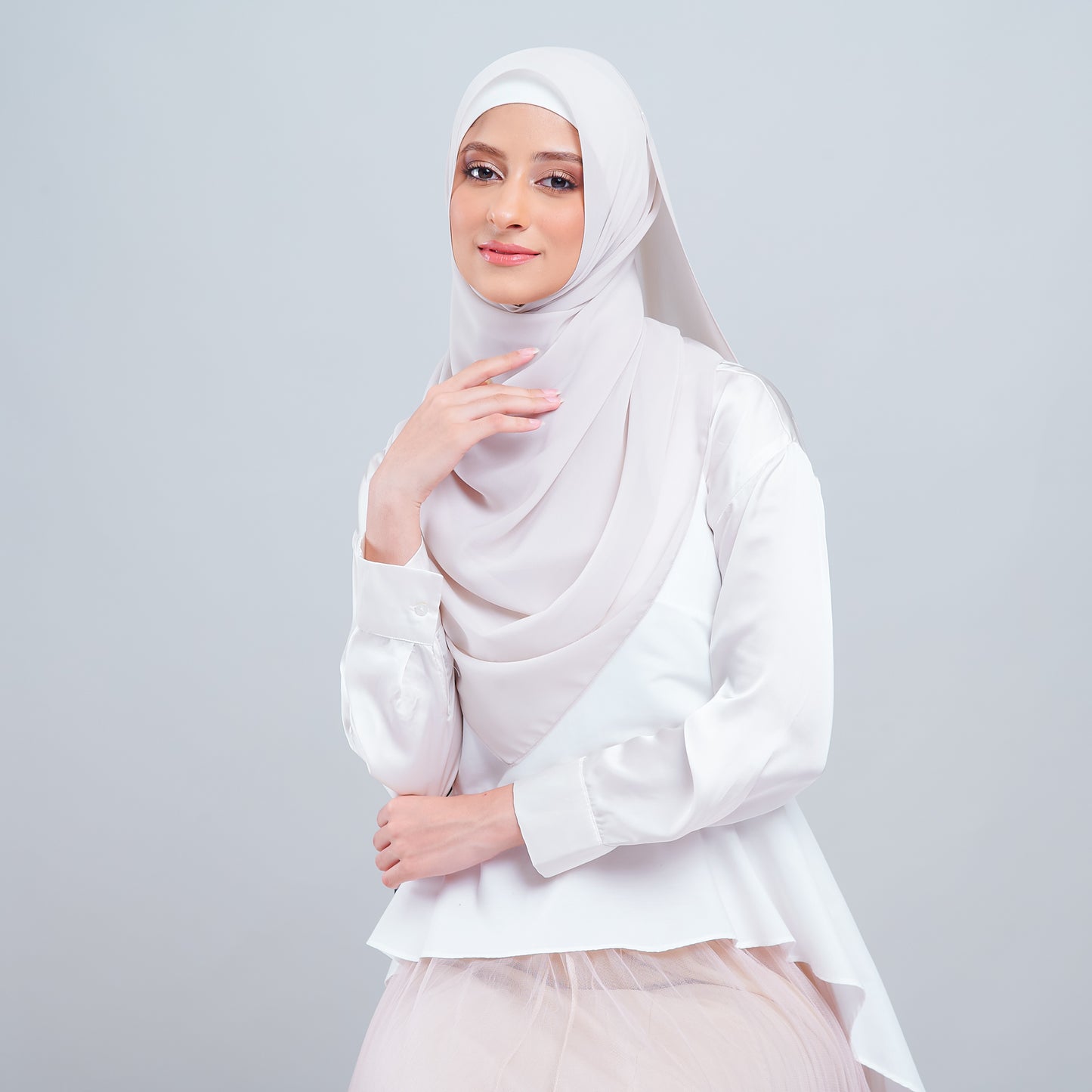 Jasmine Voile Shawl in Parchment Nude
